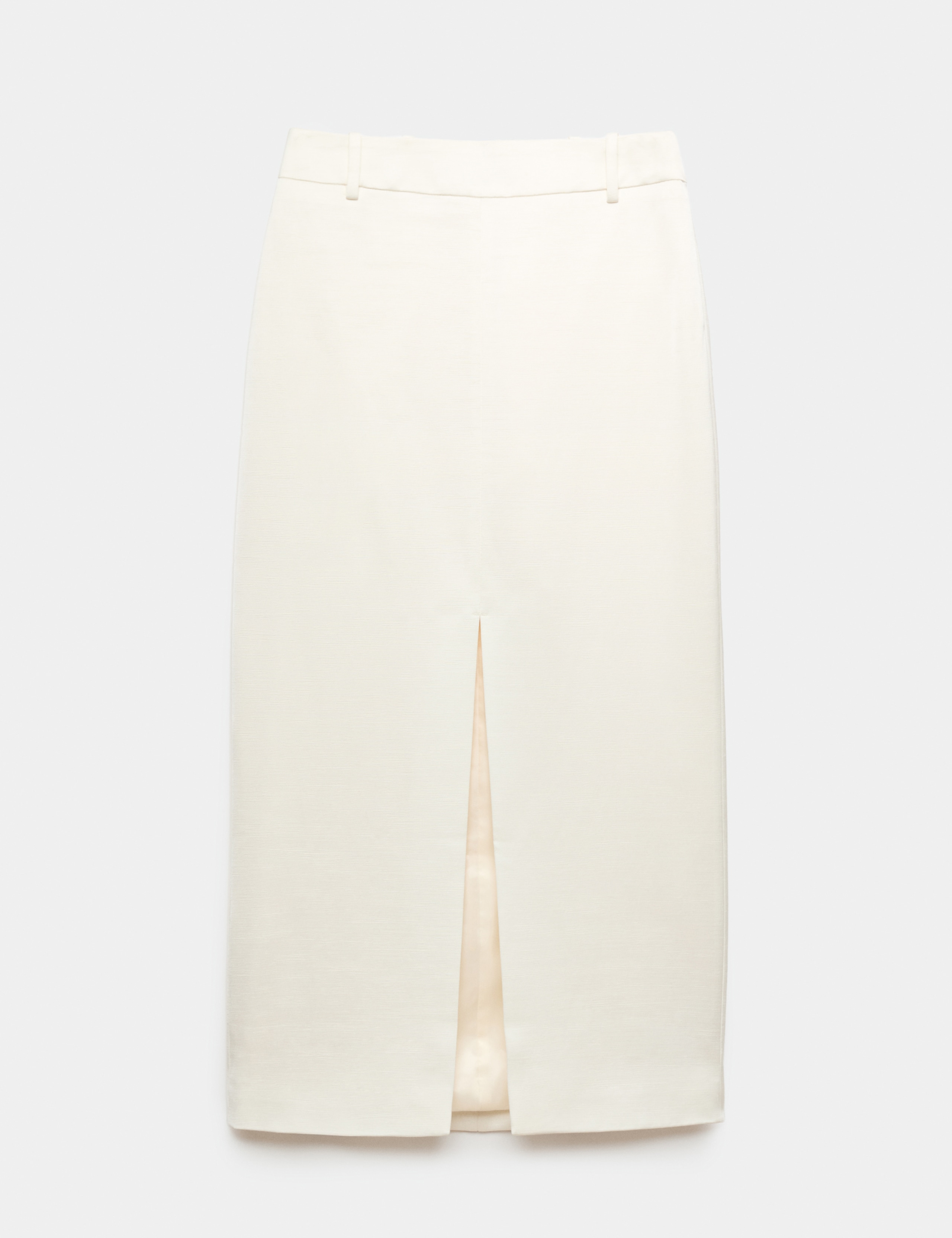 Satin Textured Split Front Midaxi Column Skirt
