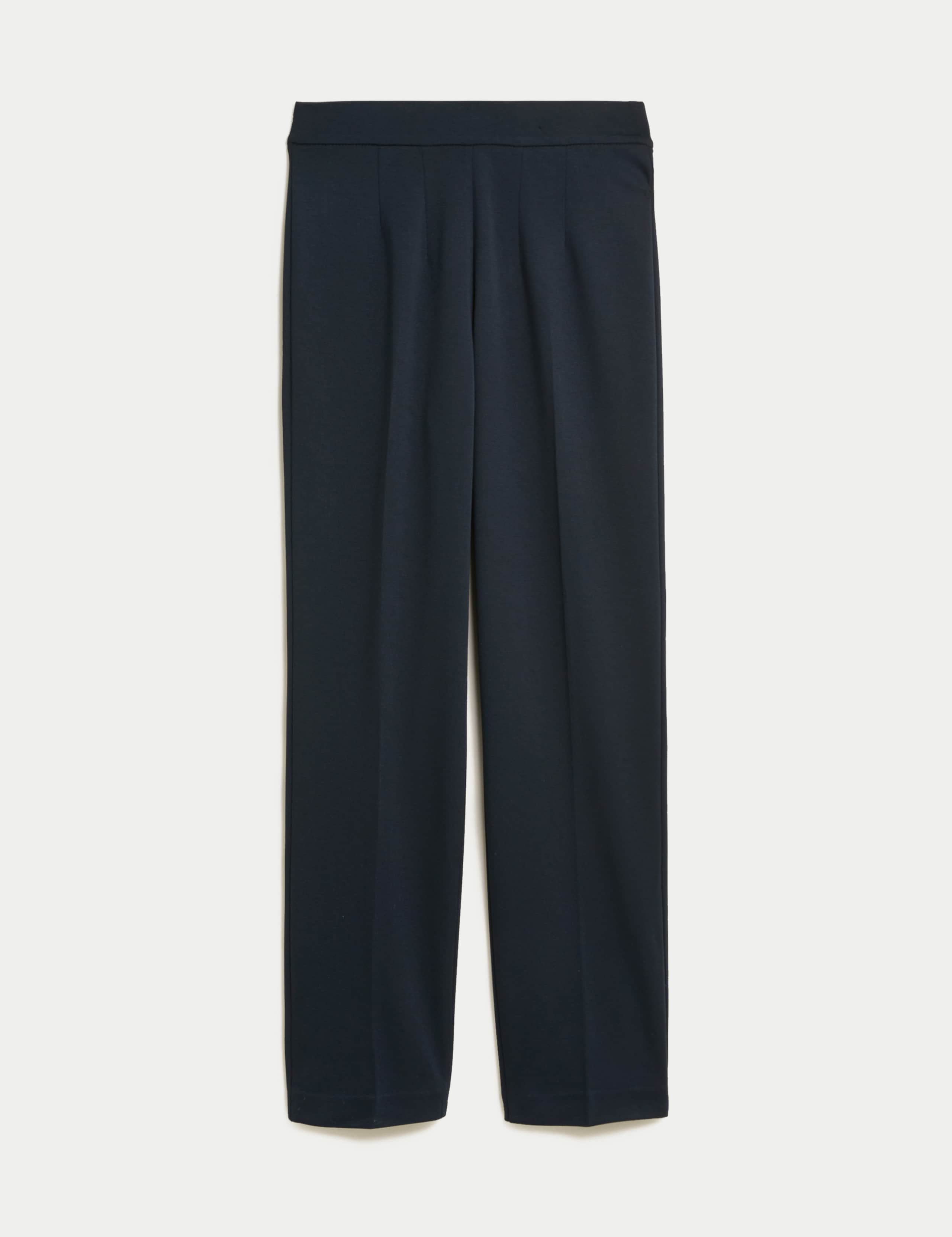 Jersey Straight Leg Trousers with Stretch