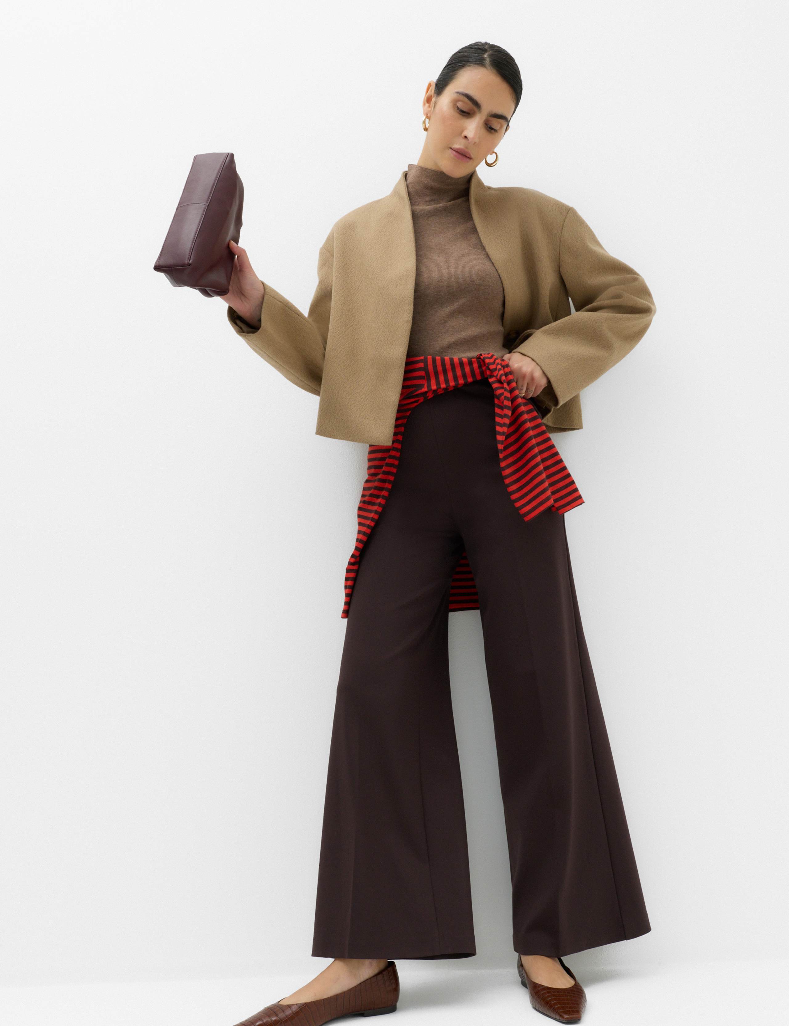 Jersey Wide Leg Trousers with Stretch