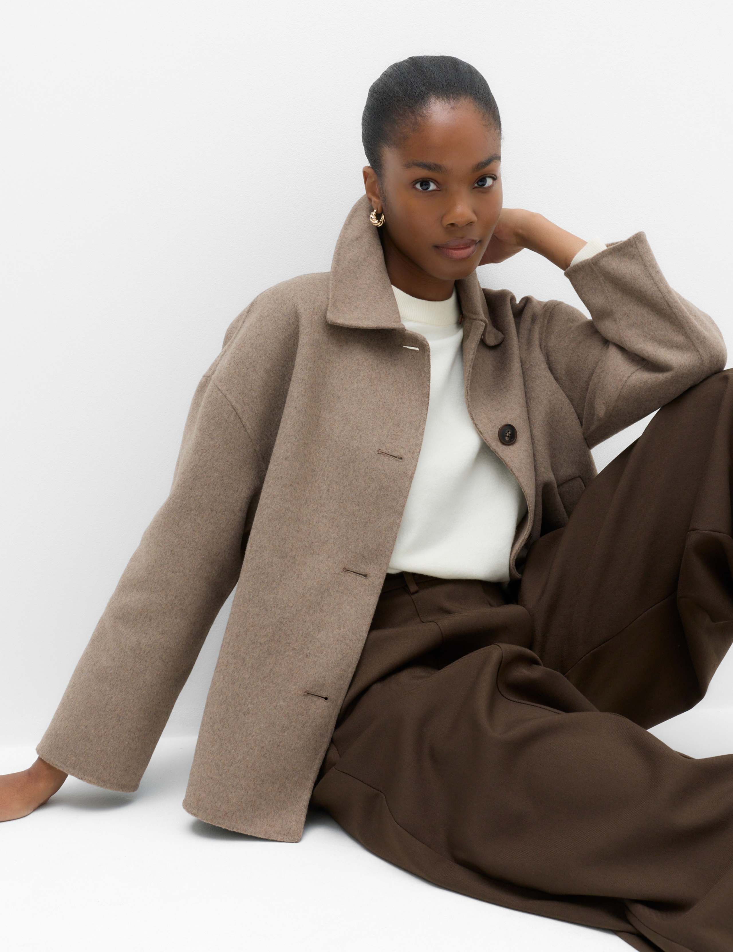 Faux Fur Trim Short Coat