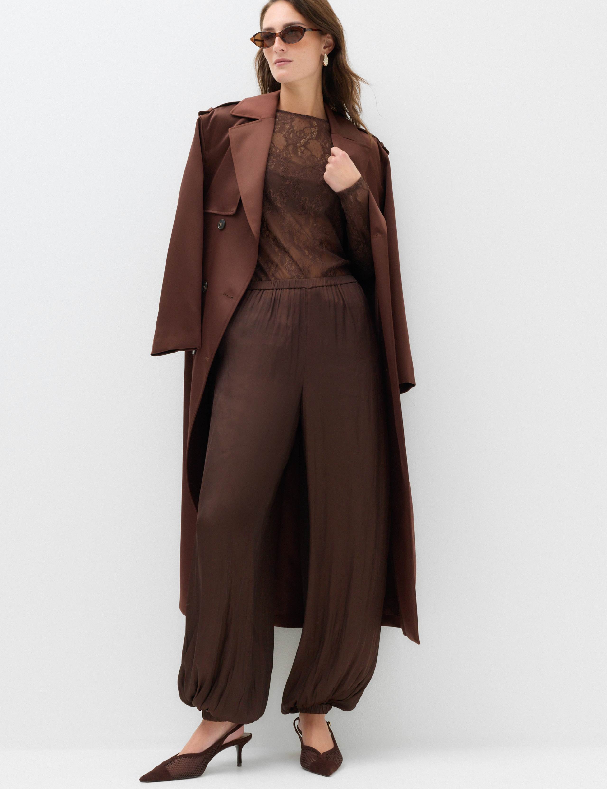 Satin Elasticated Waist Balloon Trousers