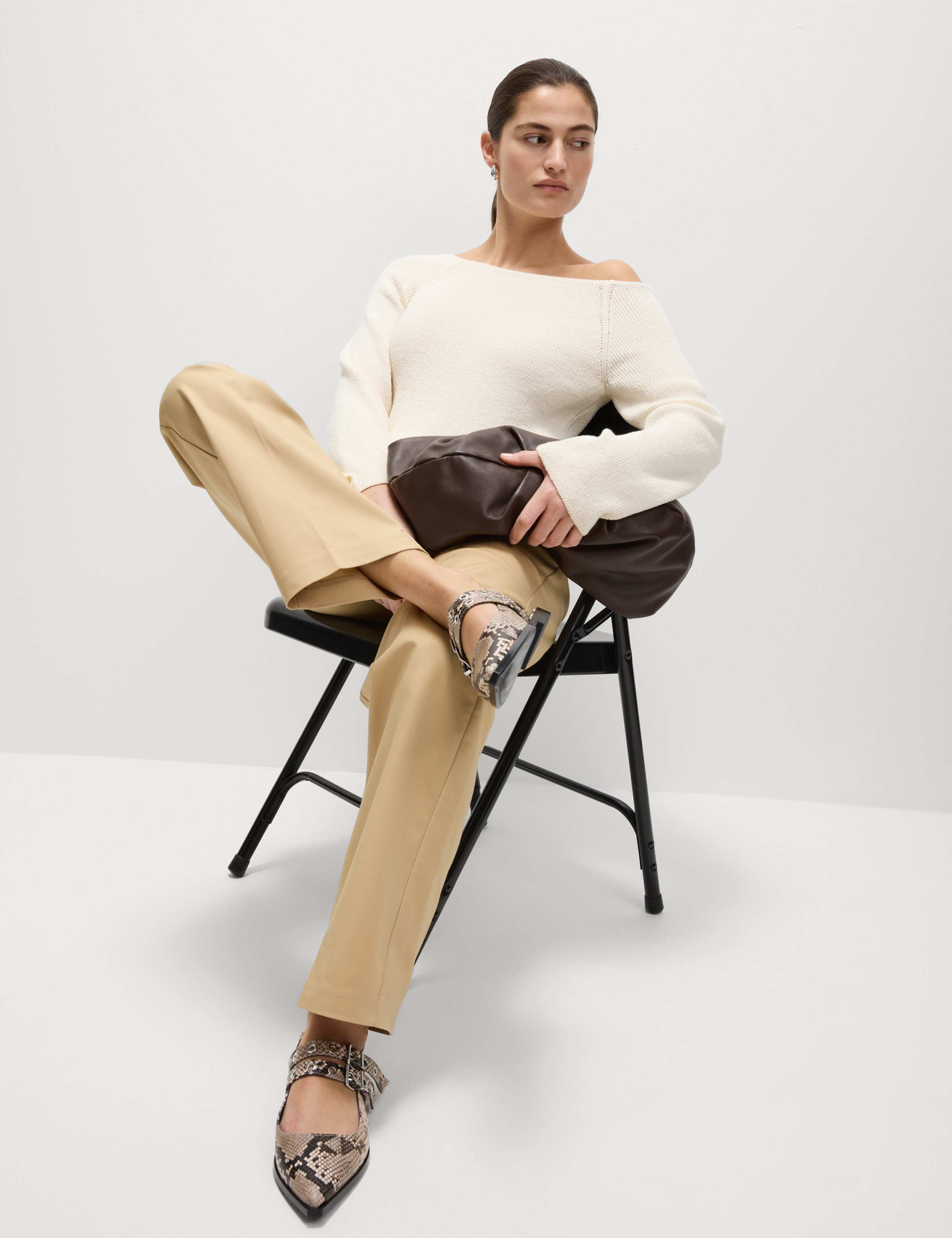 Cotton Rich Straight Leg Trousers