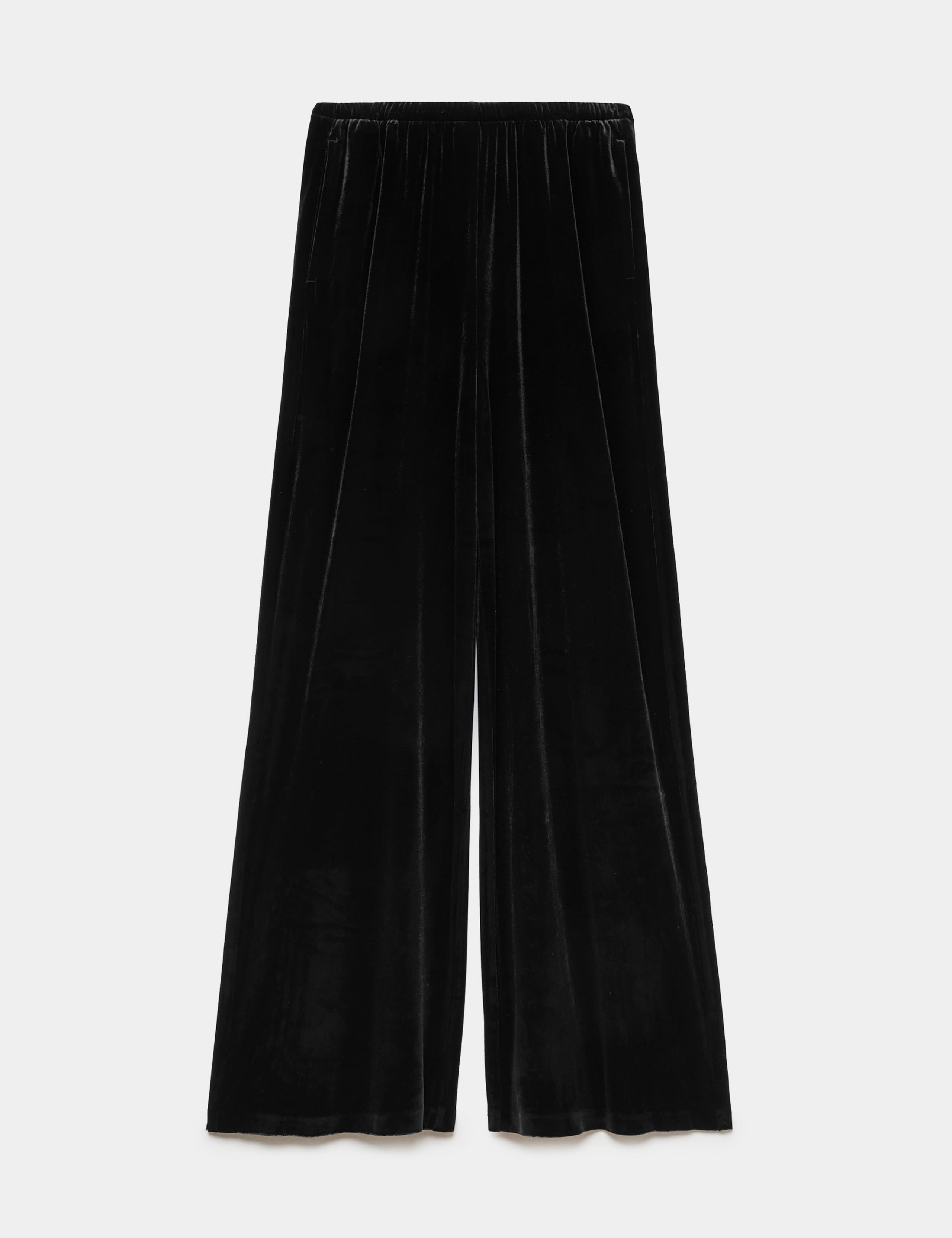 Velvet Pull On Wide Leg Trousers