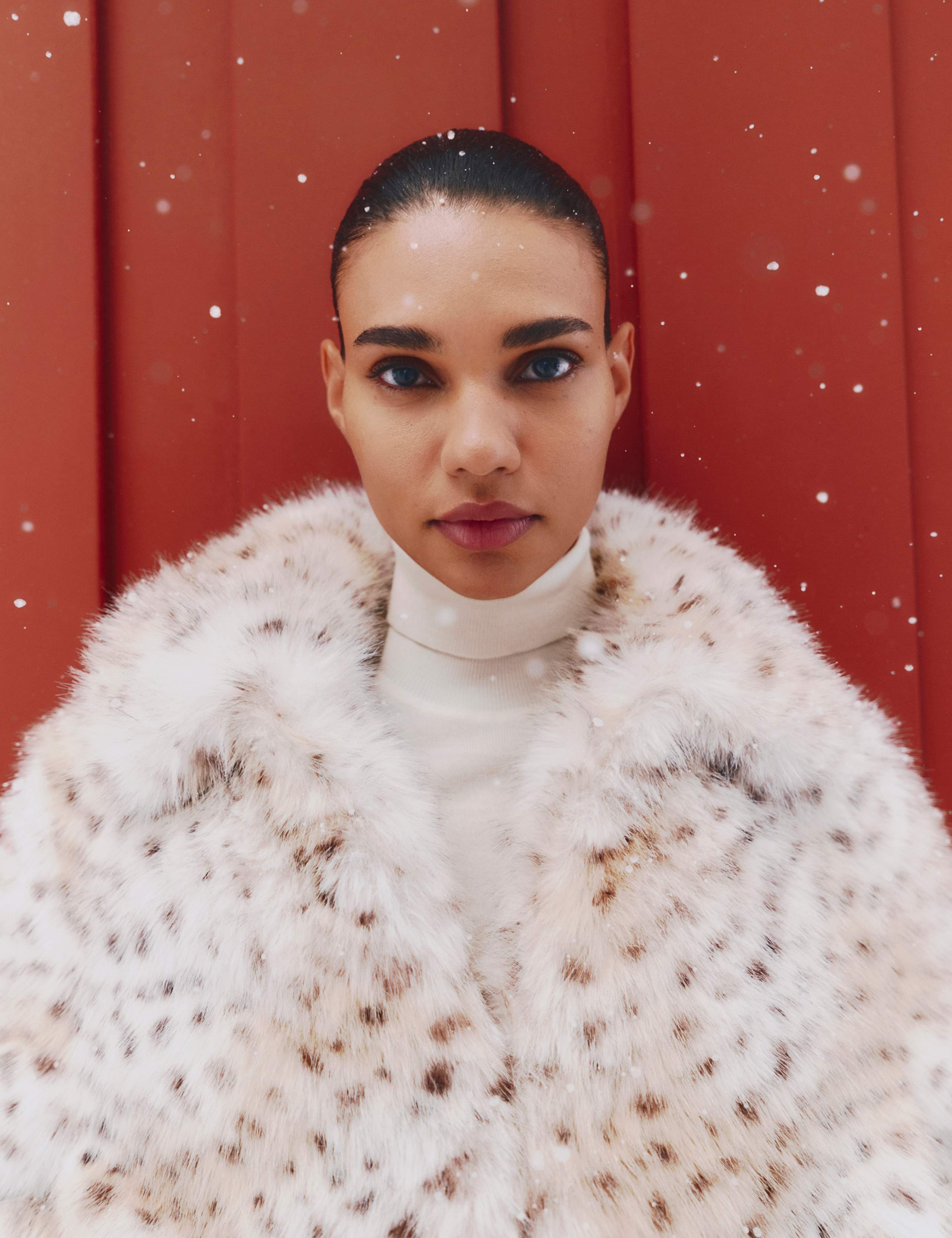 Snow Leopard Faux Fur Short Jacket