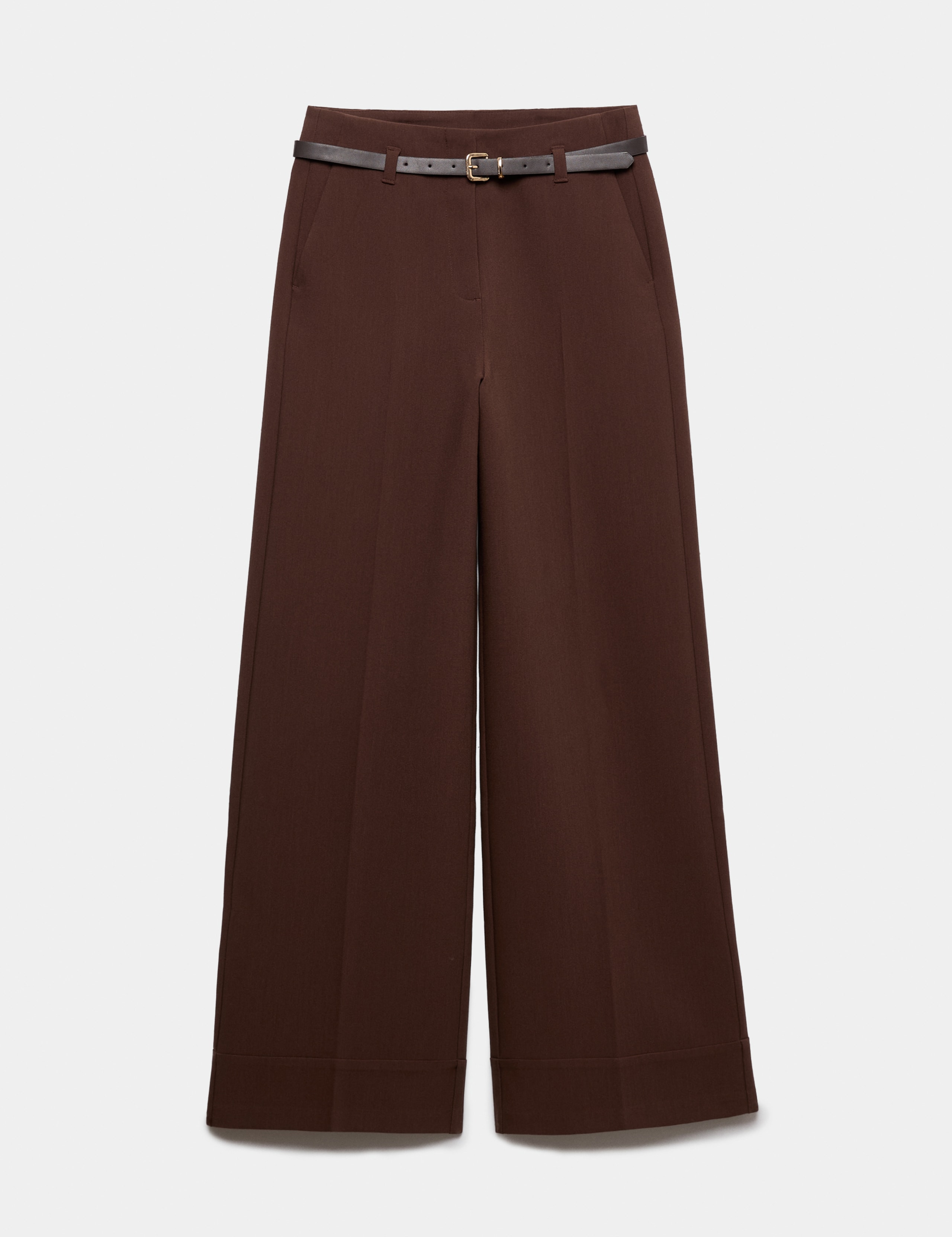 Belted Straight Leg Trousers