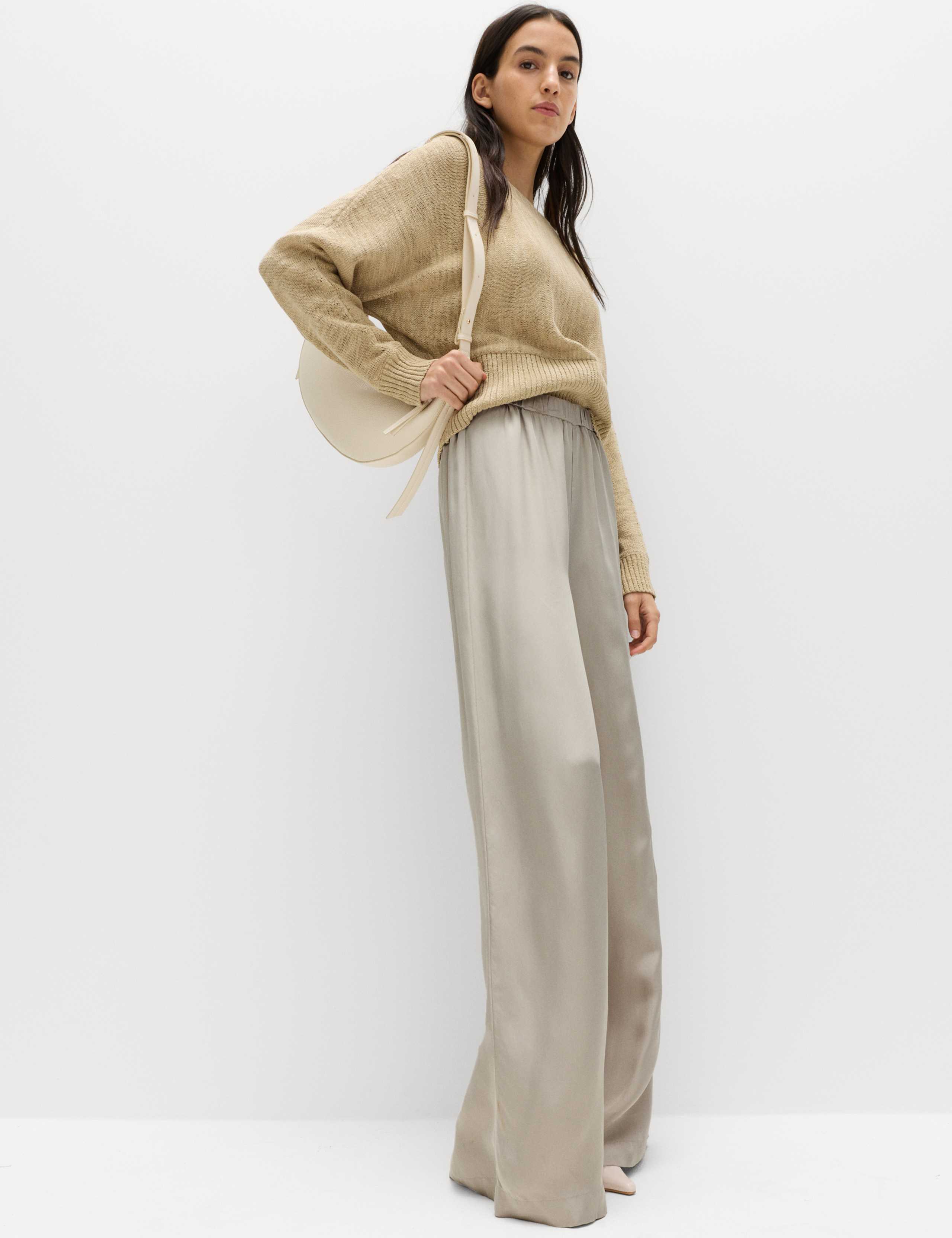Satin Wide Leg Trousers