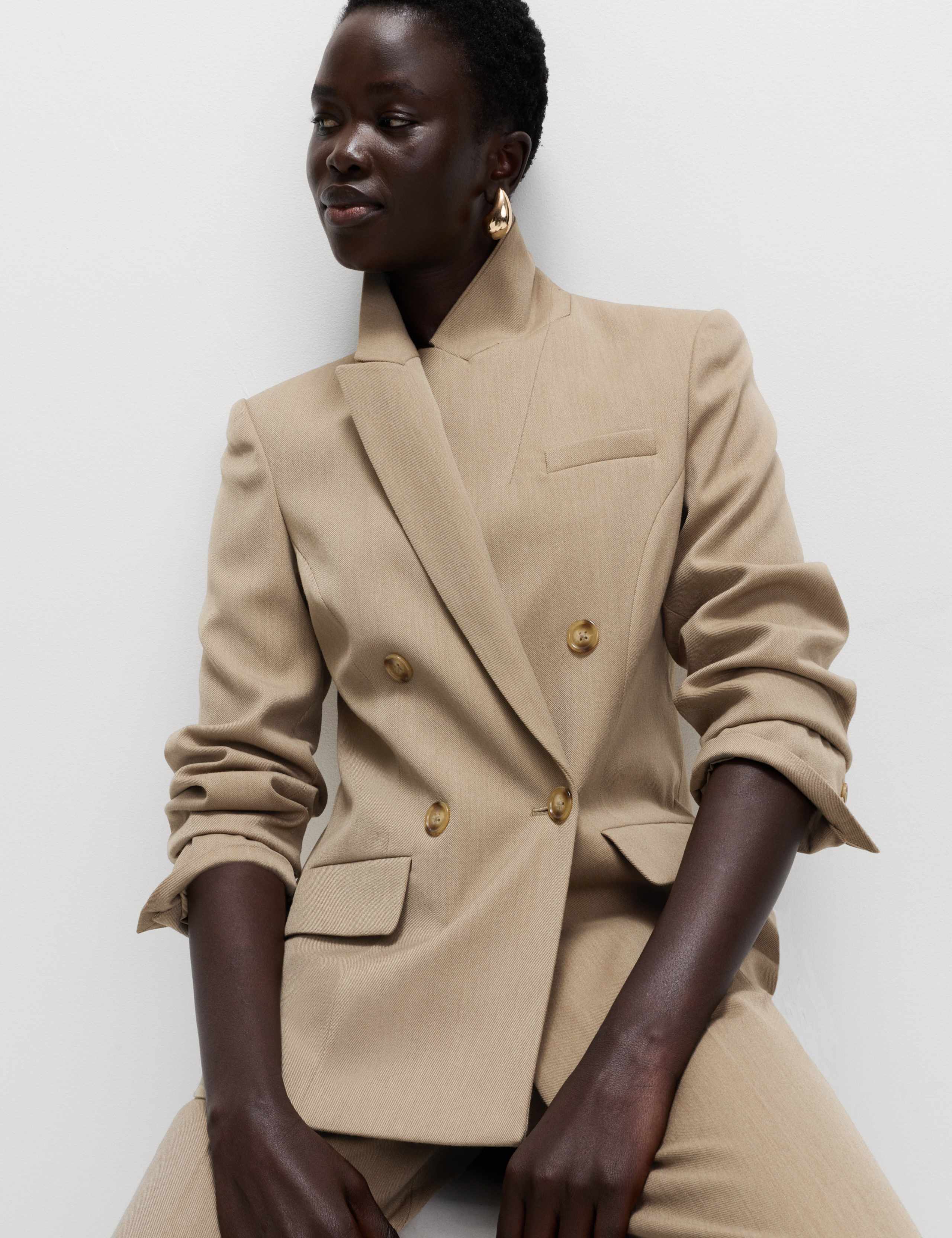 Tailored Double Breasted Oversized Blazer