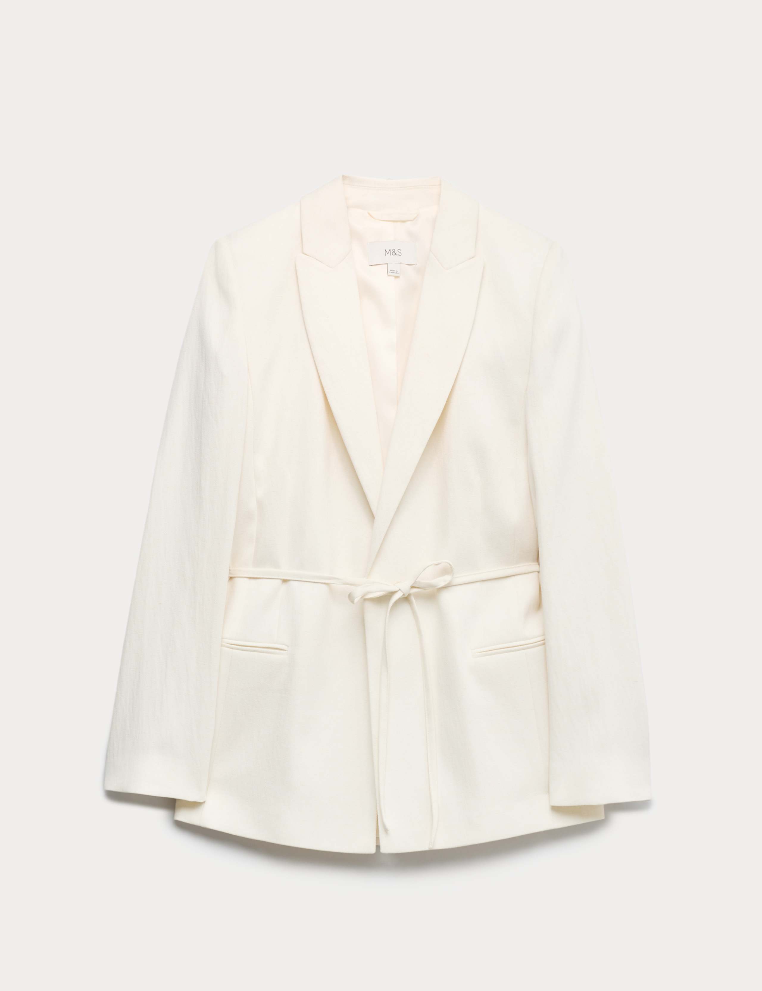 Tie Belted Blazer with Linen