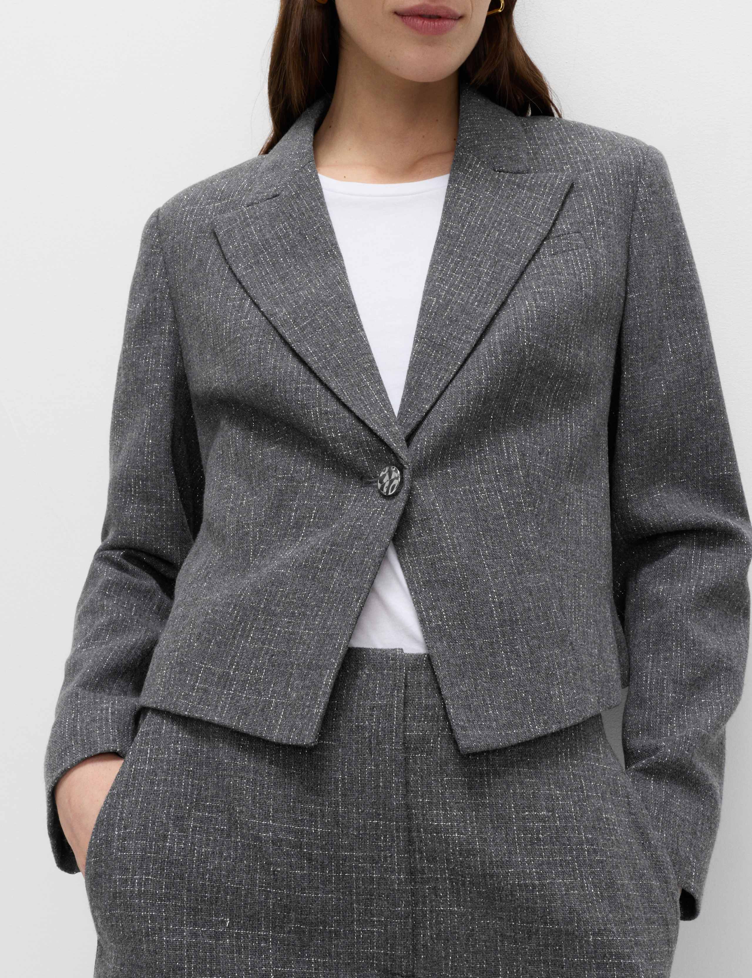 Metallic Lurex Cropped Jacket