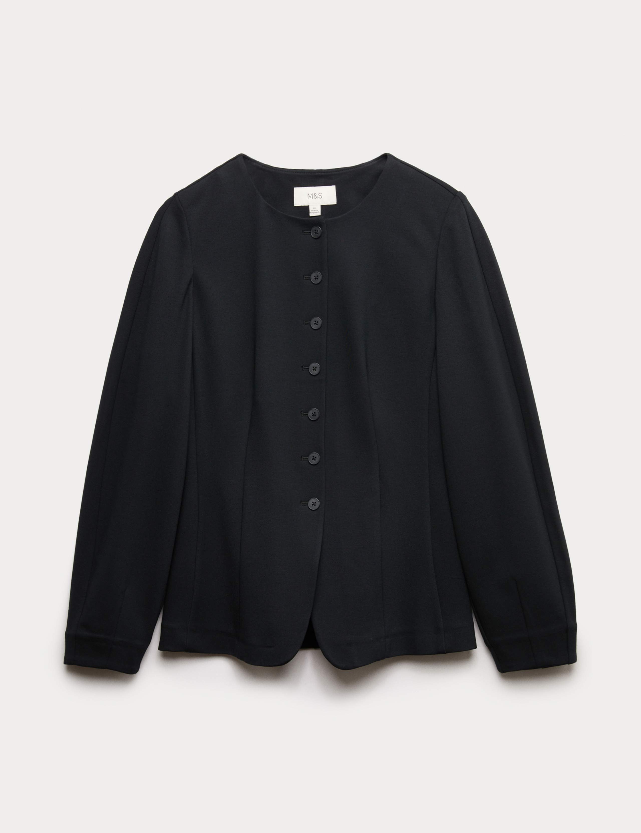 Ponte Collarless Tailored Jacket