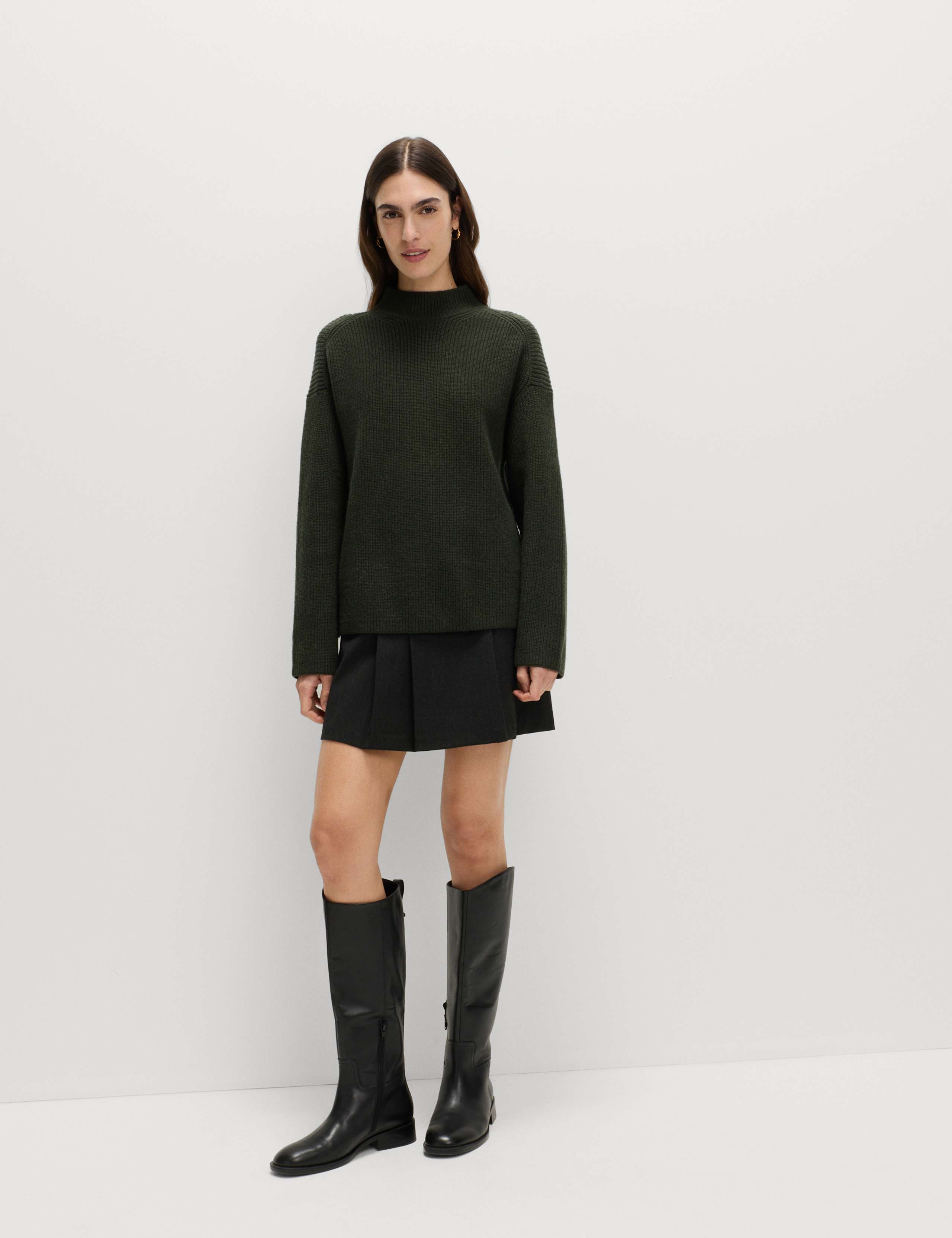 Check Pleated Mini Skirt
