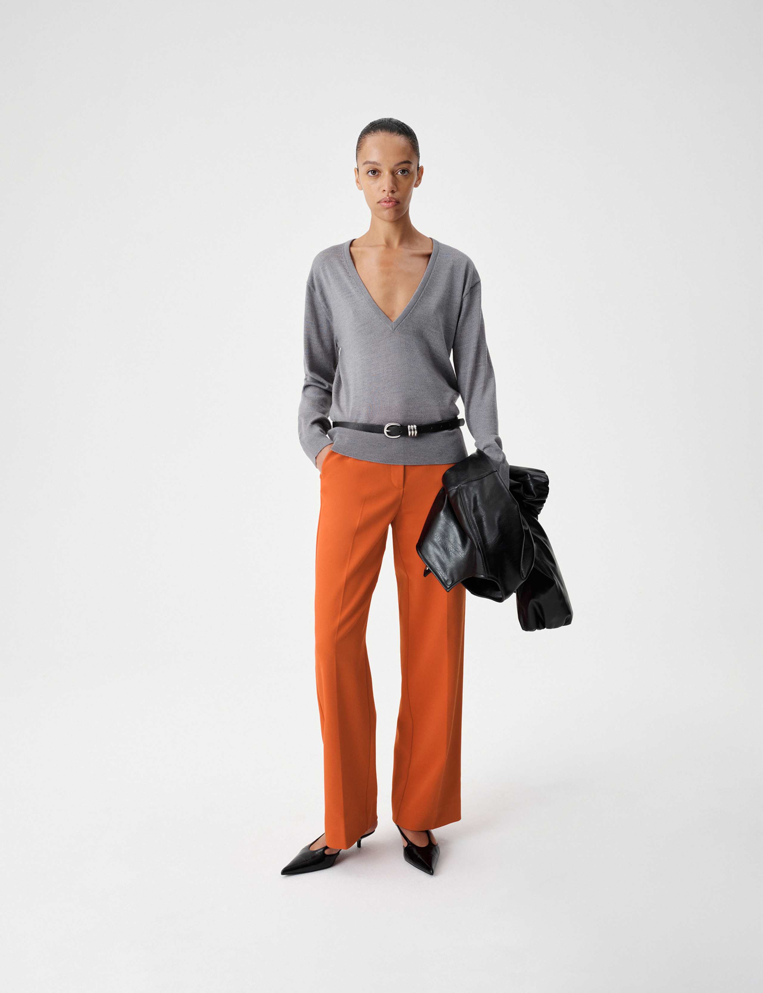 Twill Straight Leg Trousers