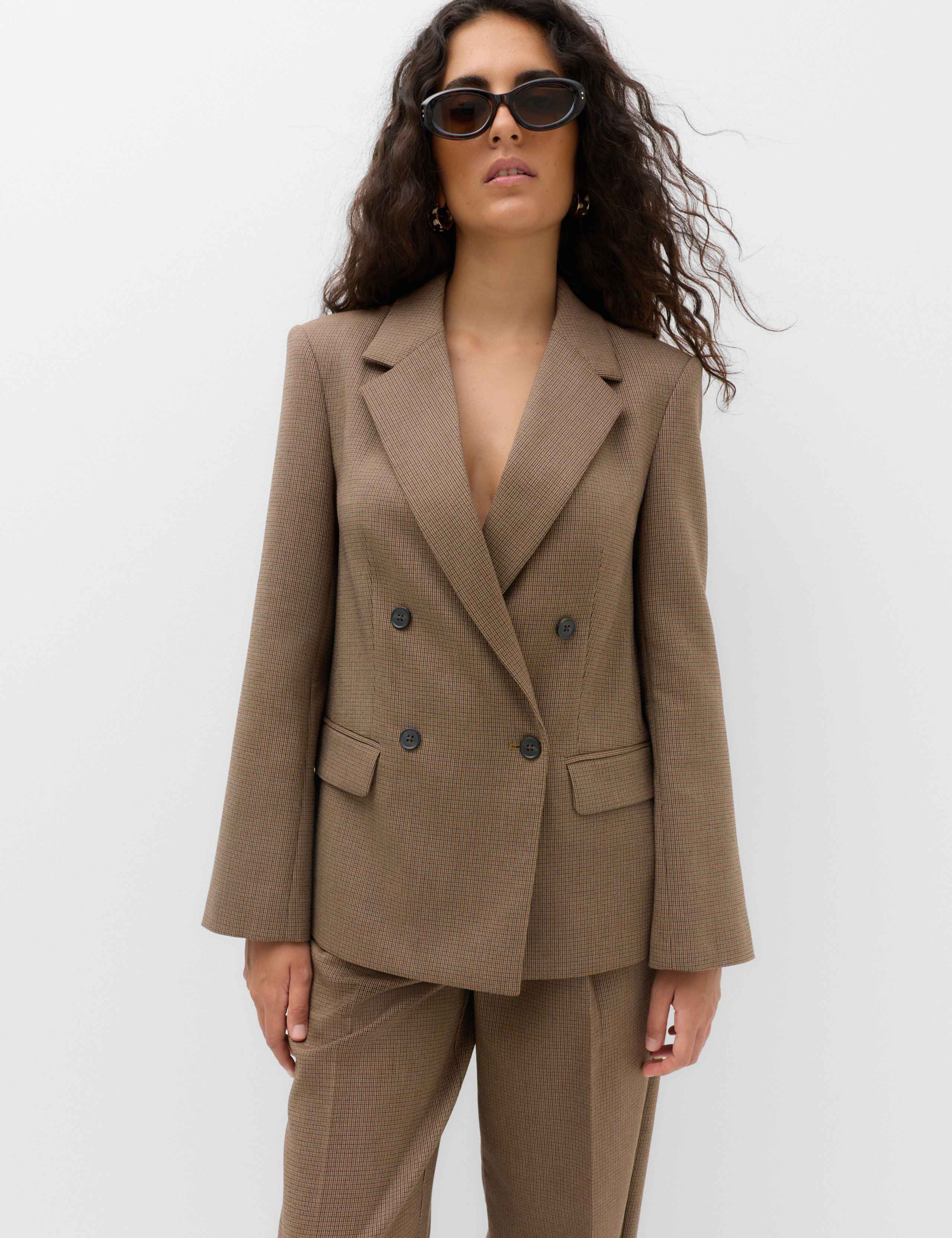 Checked Double Breasted Blazer