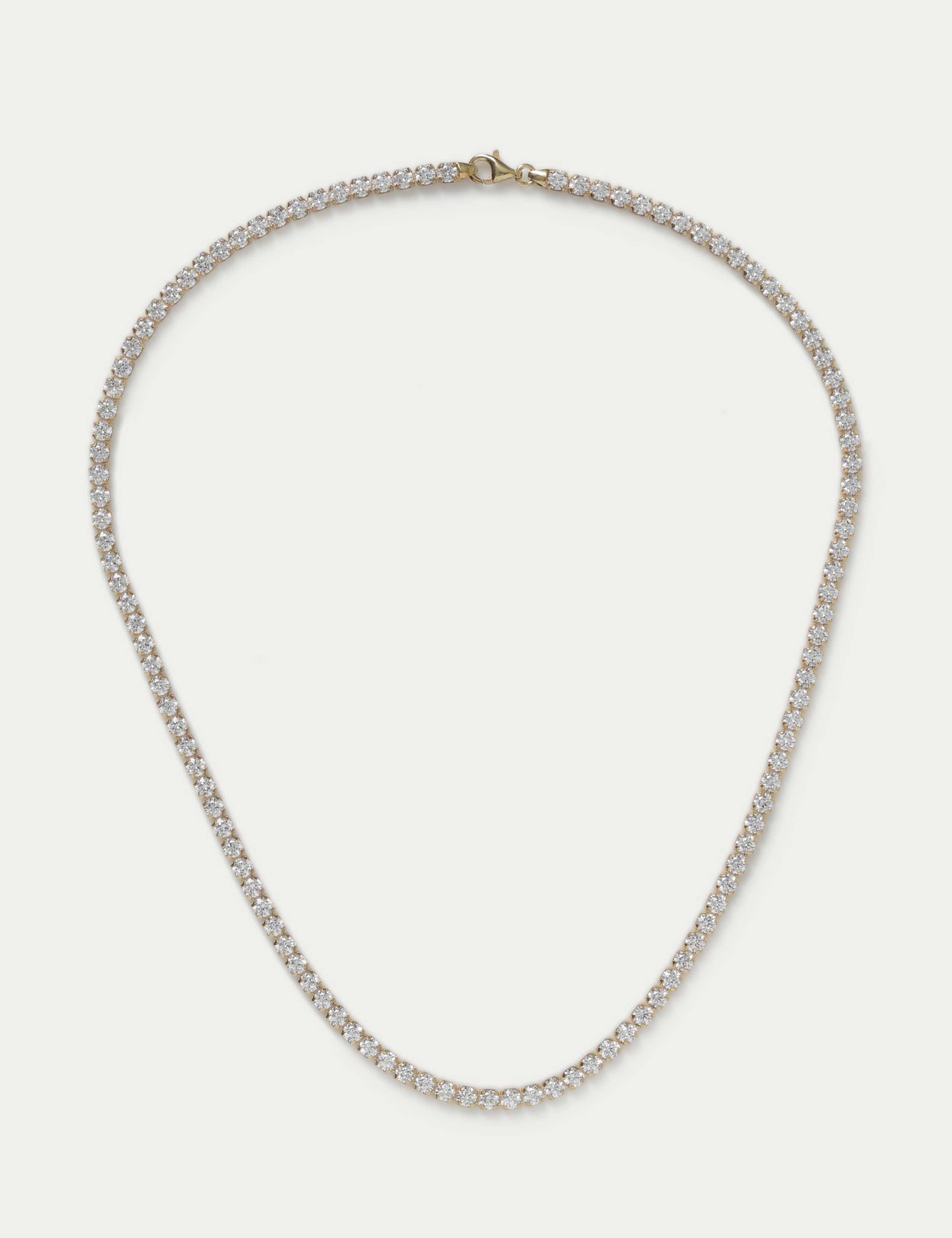925 Sterling Silver Cubic Zirconia Tennis Necklace