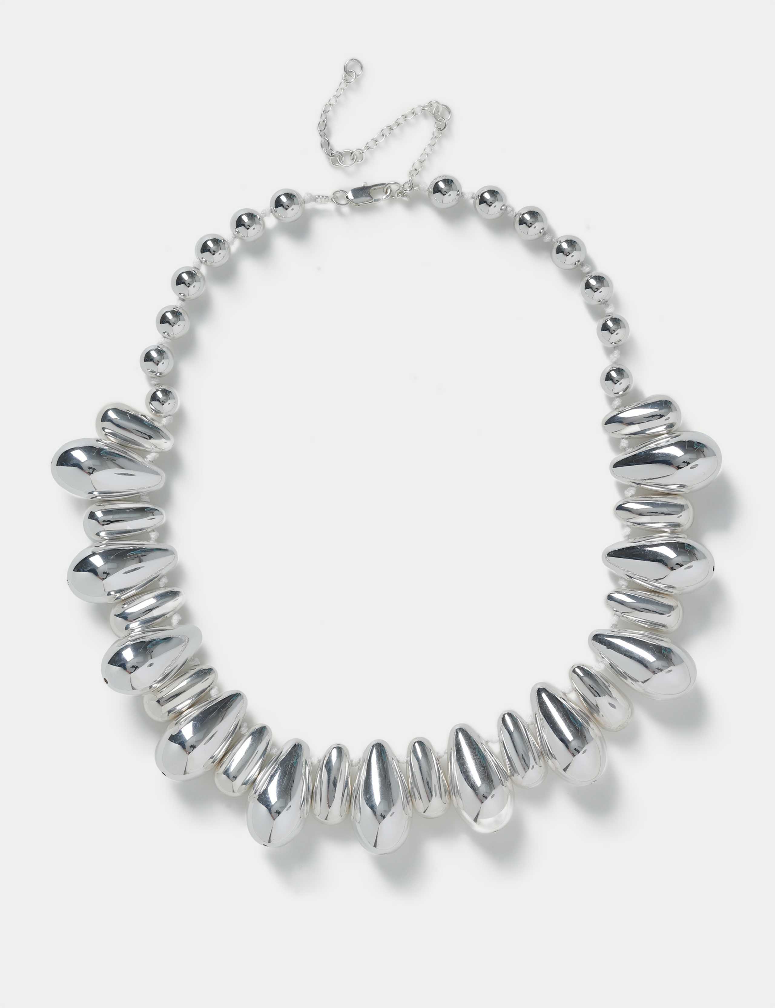 Silver Tone Tear Pebble Neckwear