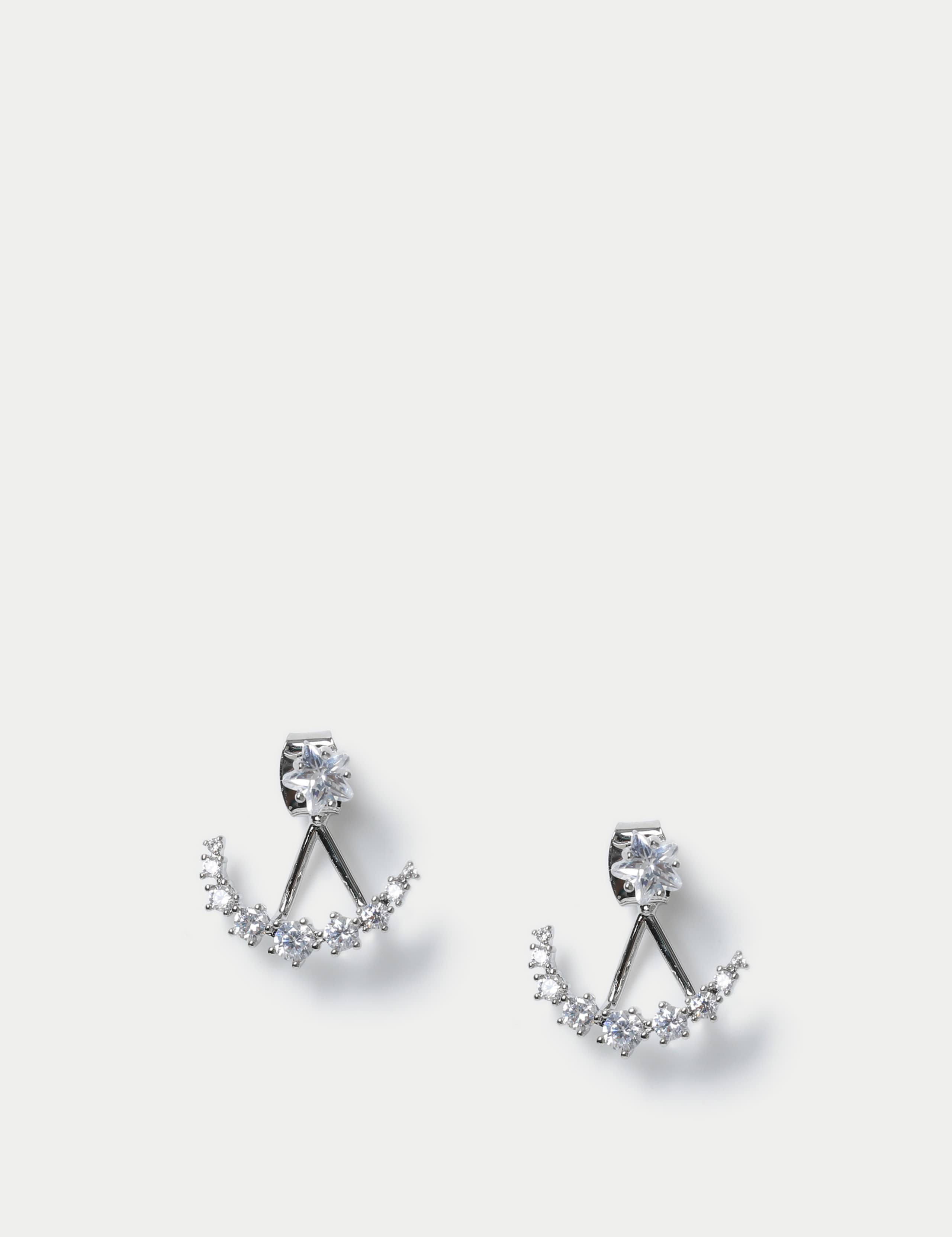 Platinum Plated Cubic Zirconia Stud Earring