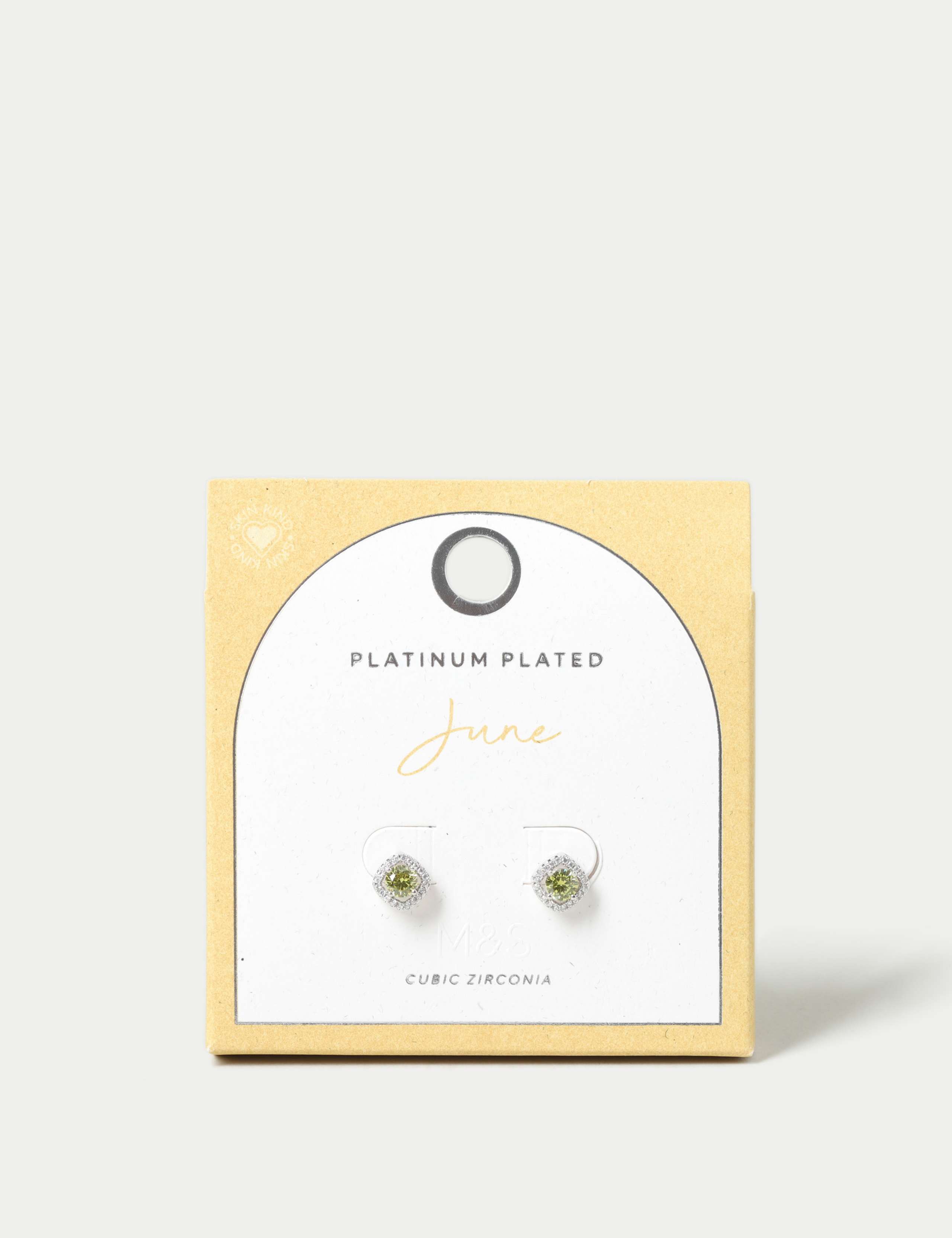 Platinum Plated June Stud Earrings