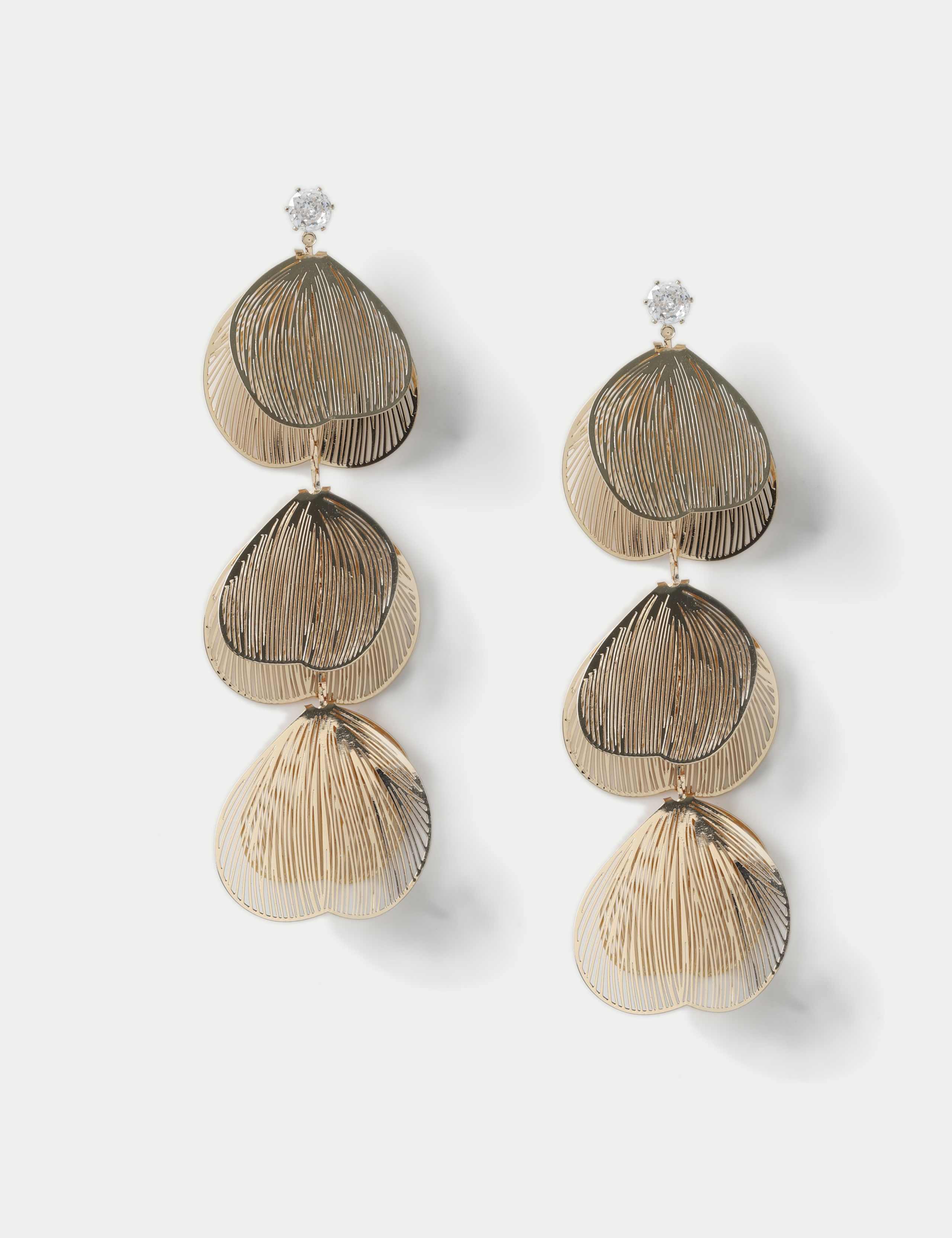 Petal Form Drop Earrings