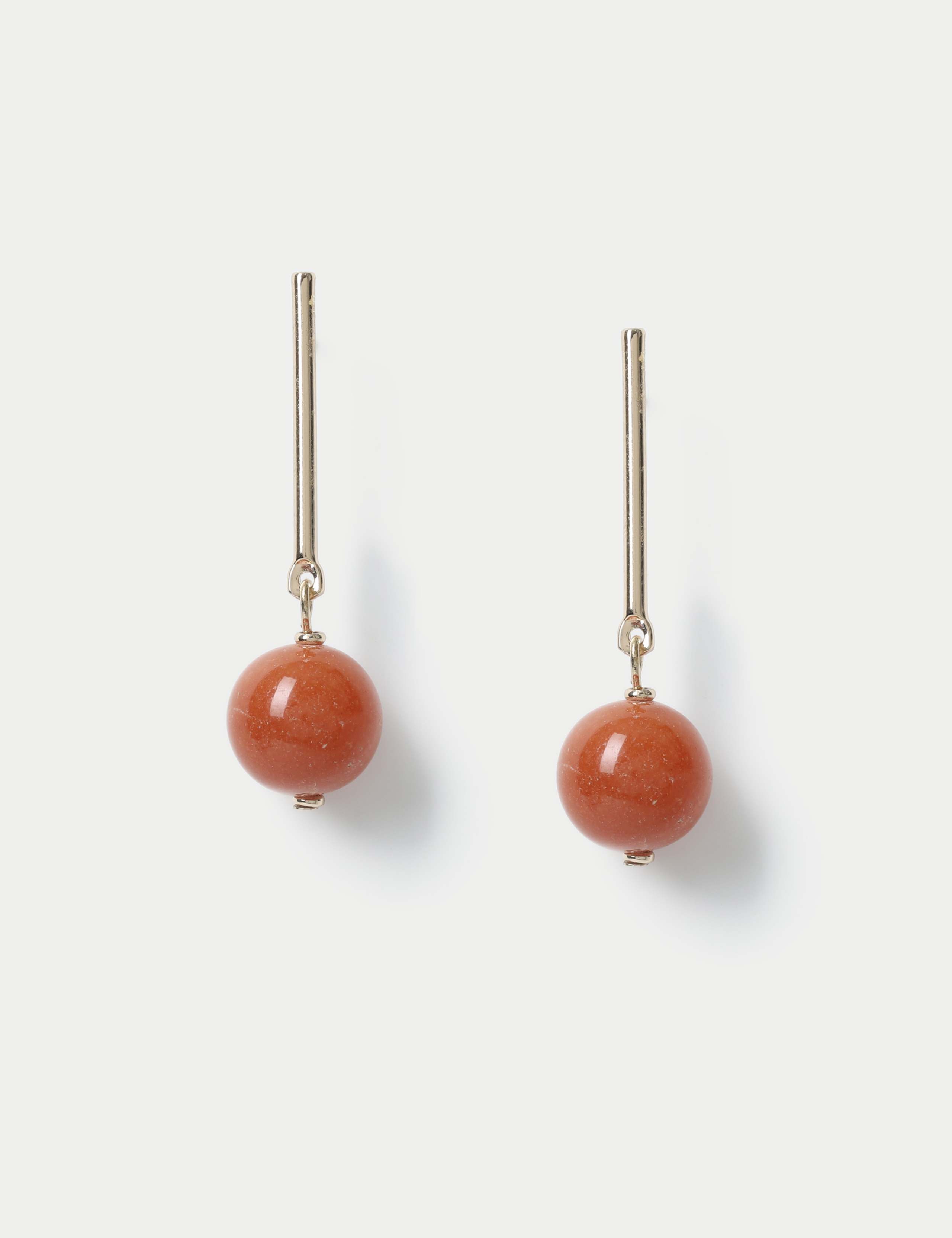 Stick and Ball Drop Earrings