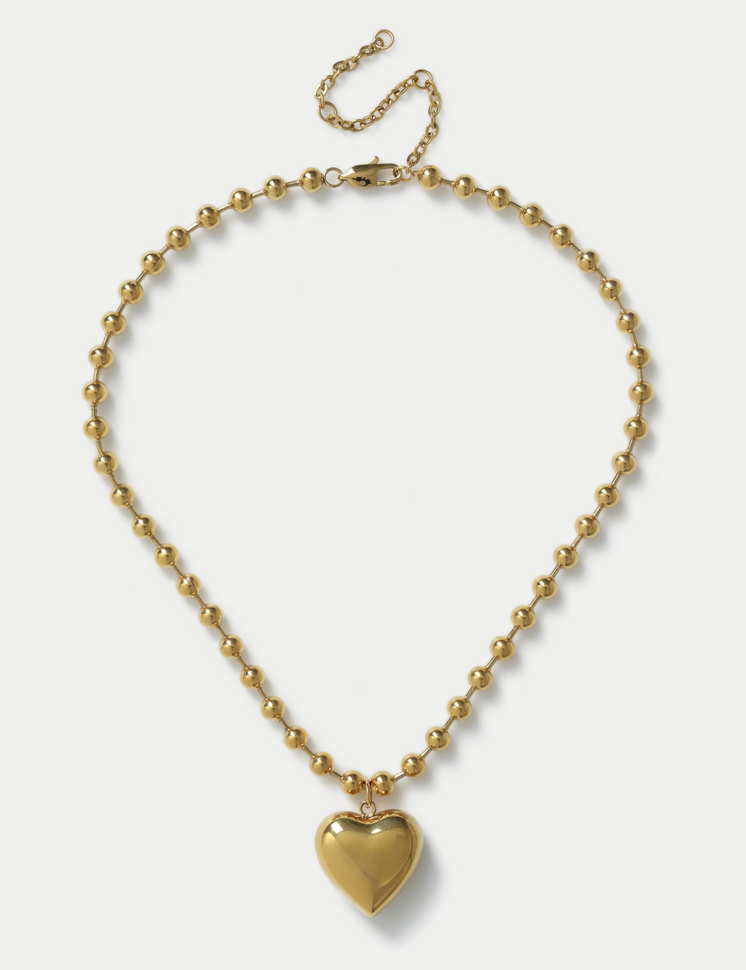 14ct Gold Plated Puff Heart Sphere Necklace