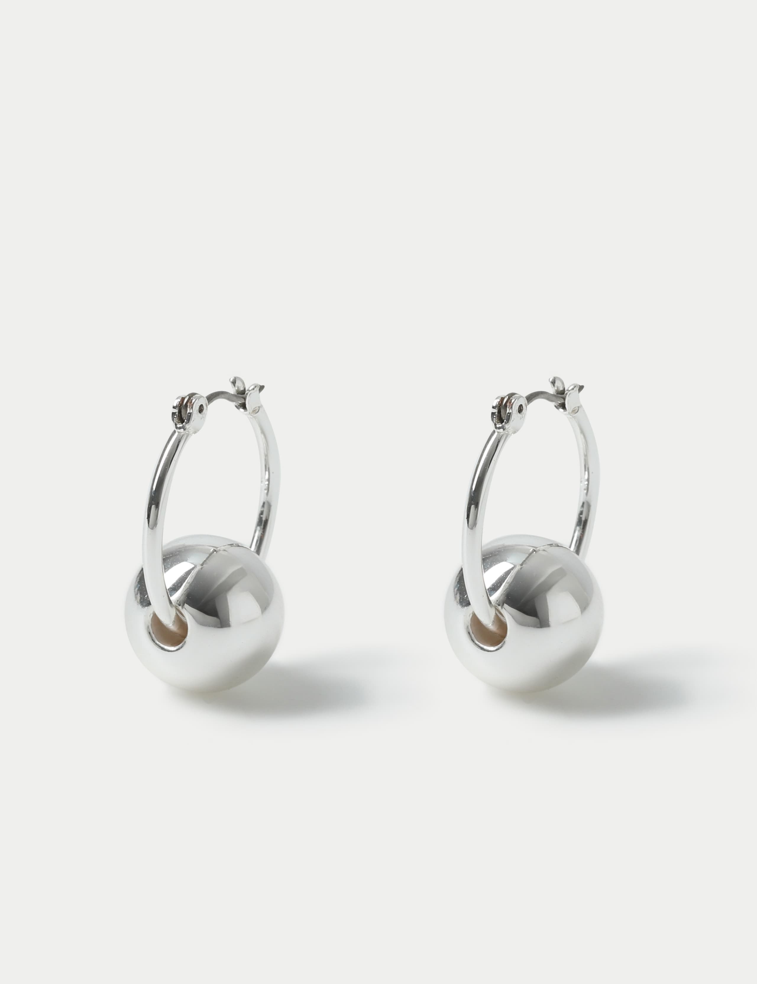 Ball on Circle Drop Earrings