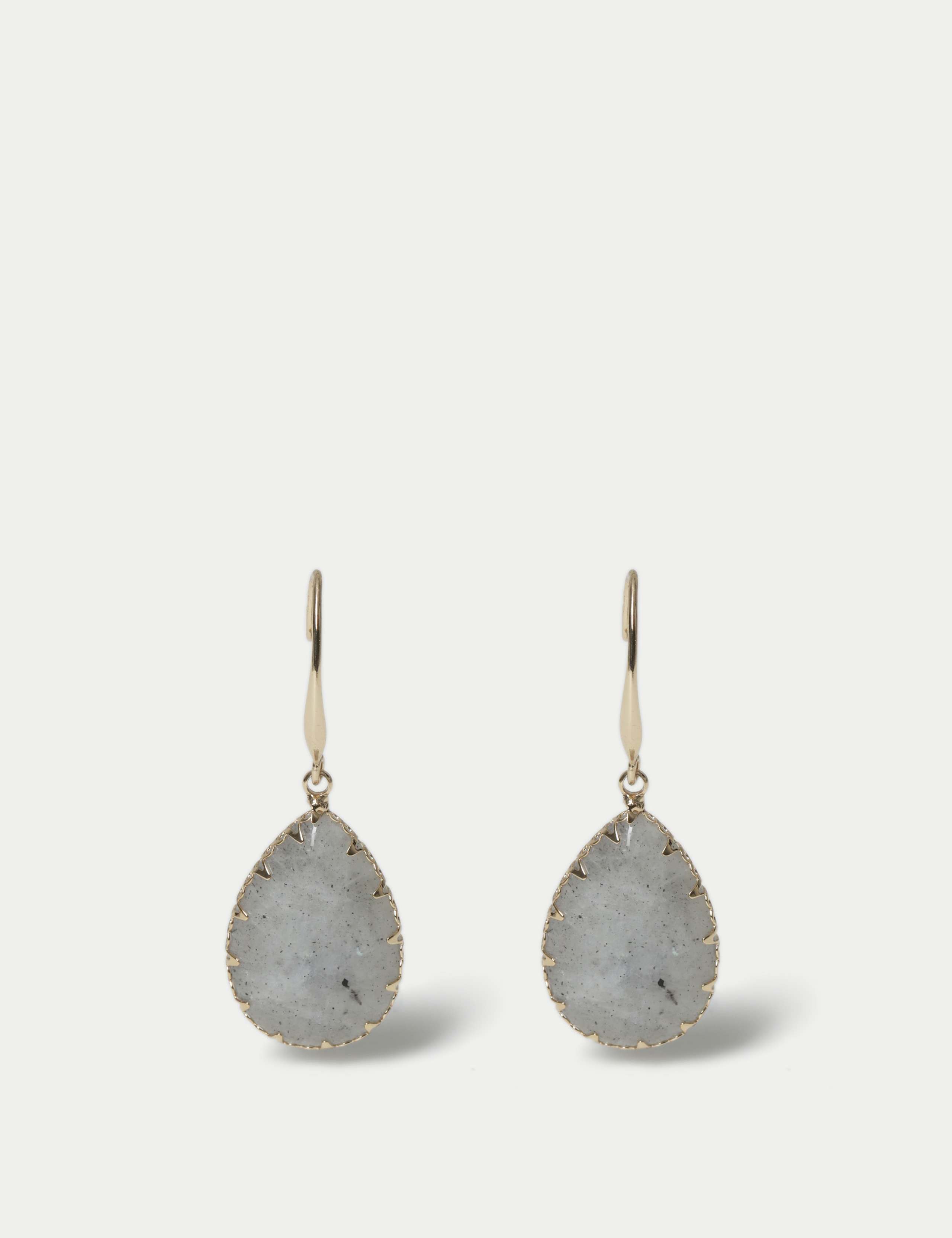 Semi Precious Stone Drop Detail Earrings