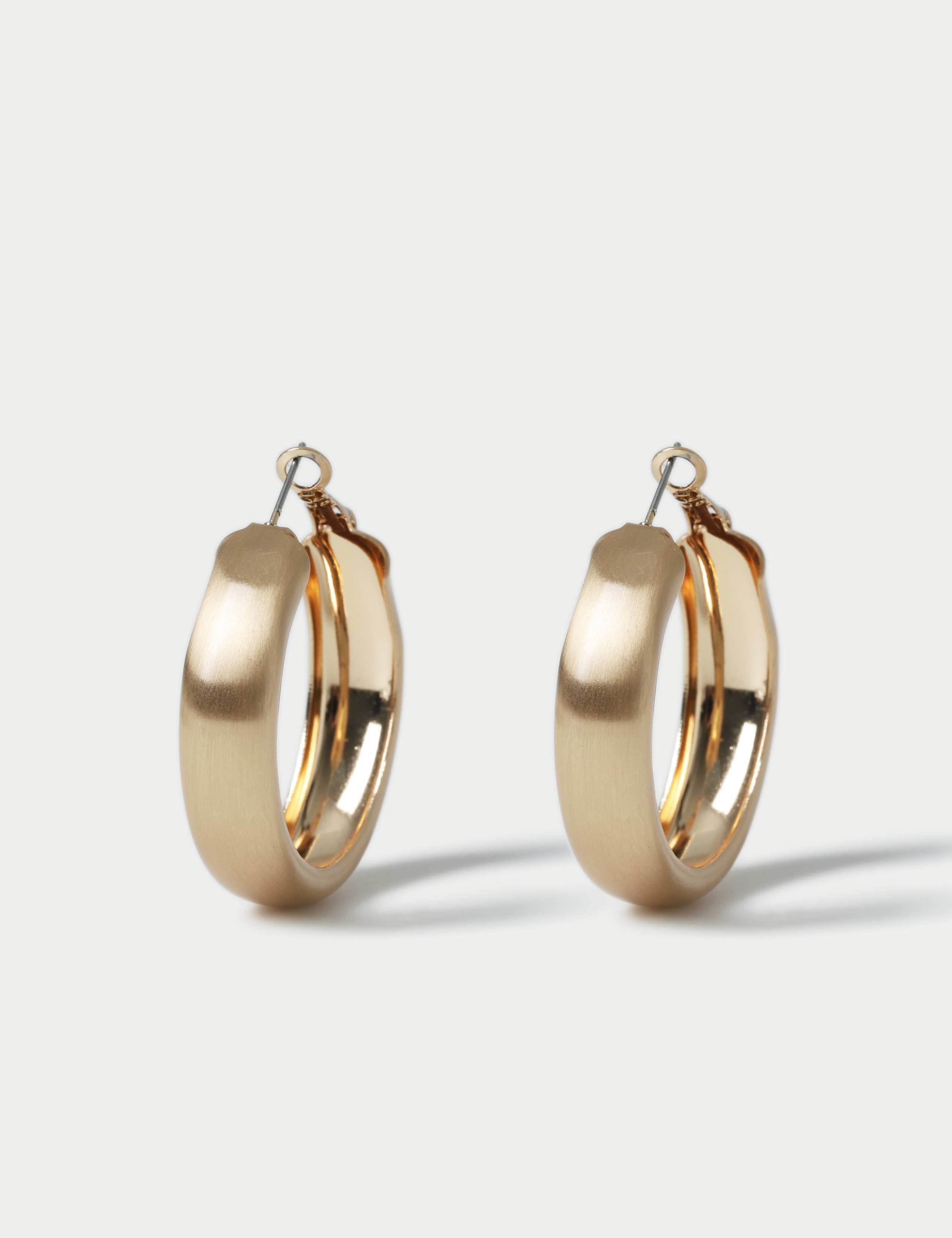 Brushed Circle Hoop Earrings