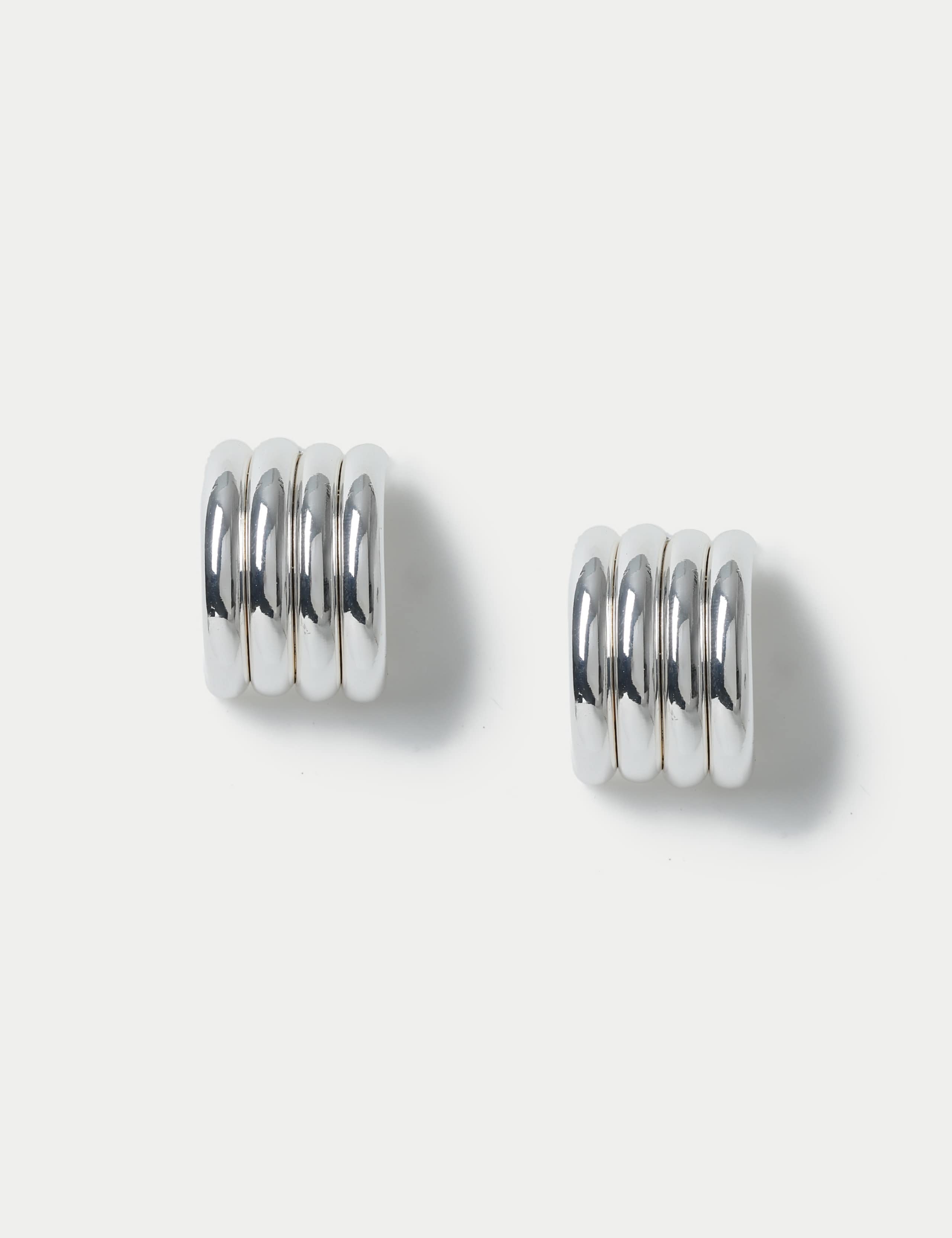 Vertical Ridged Stud Earrings