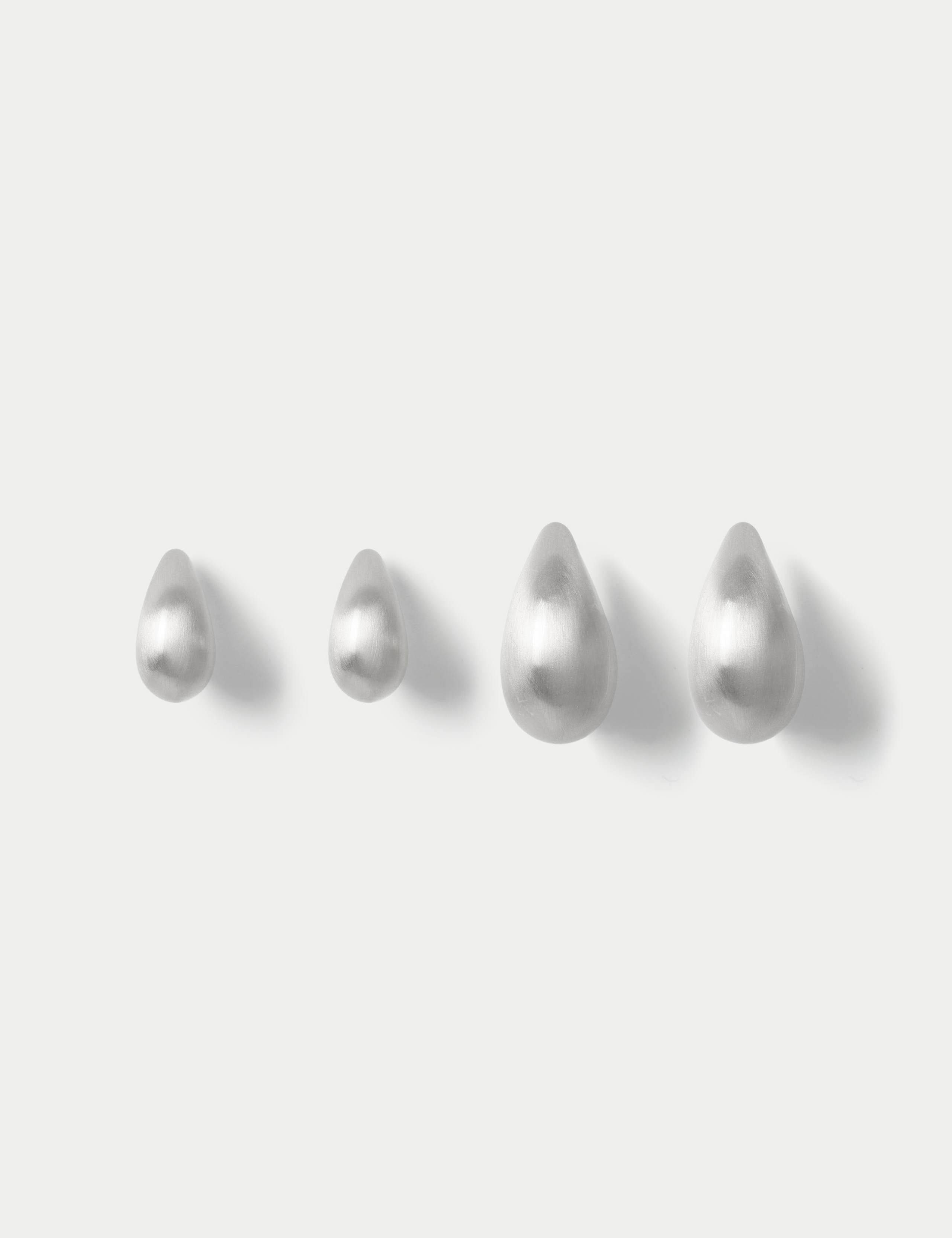2 Pack Brushed Tear Drop Earrings