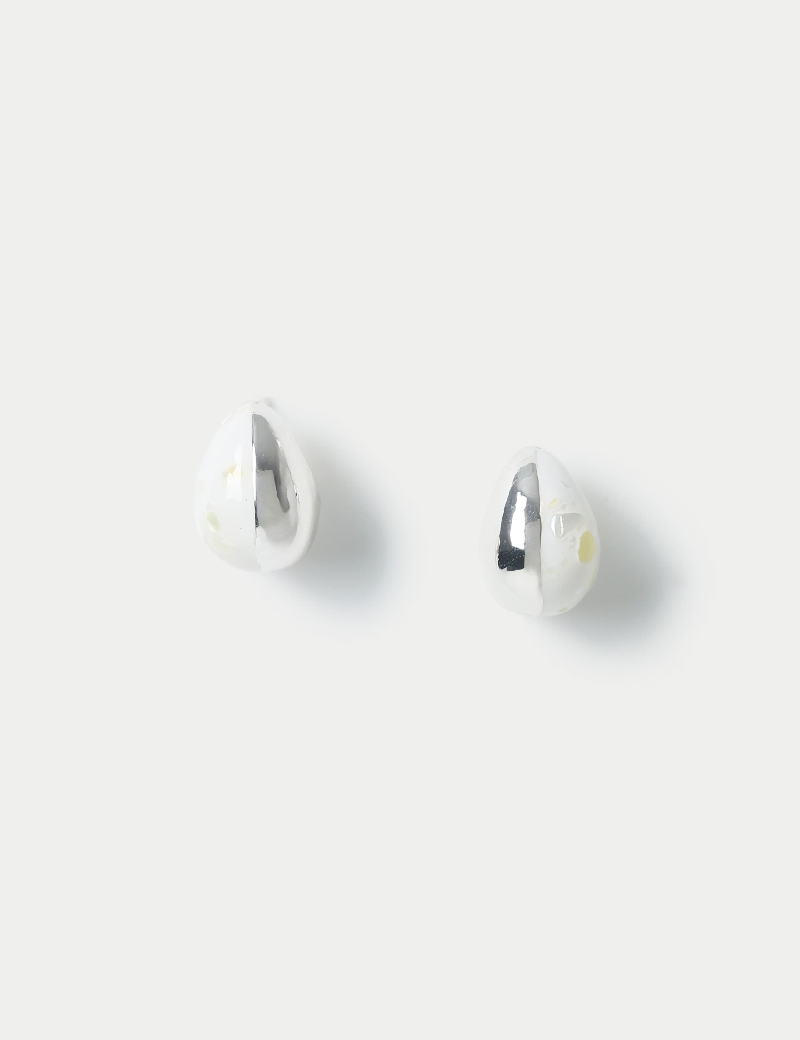 White Sparkle Mini Stud Earrings
