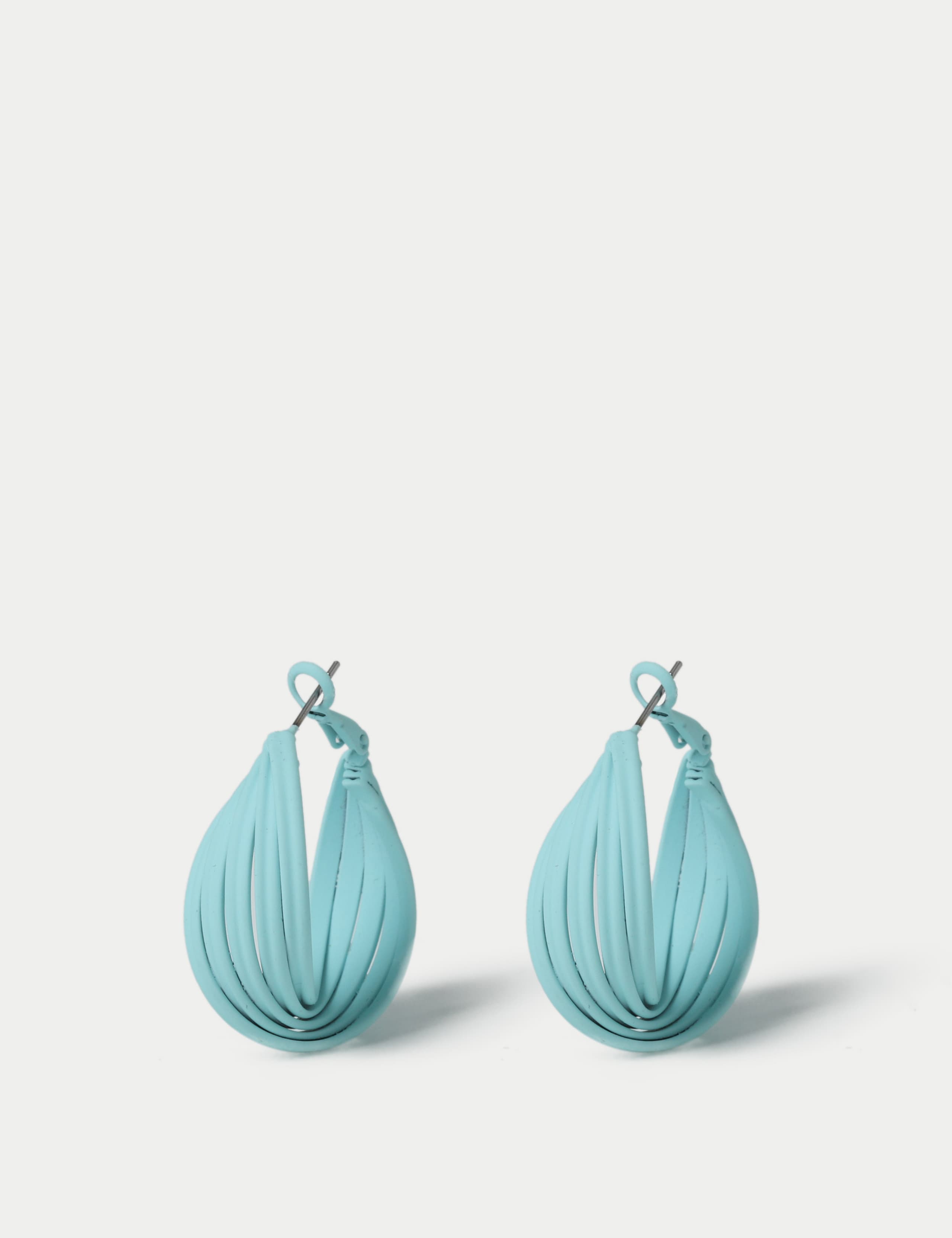 Blue Powdercoat Twist Earrings
