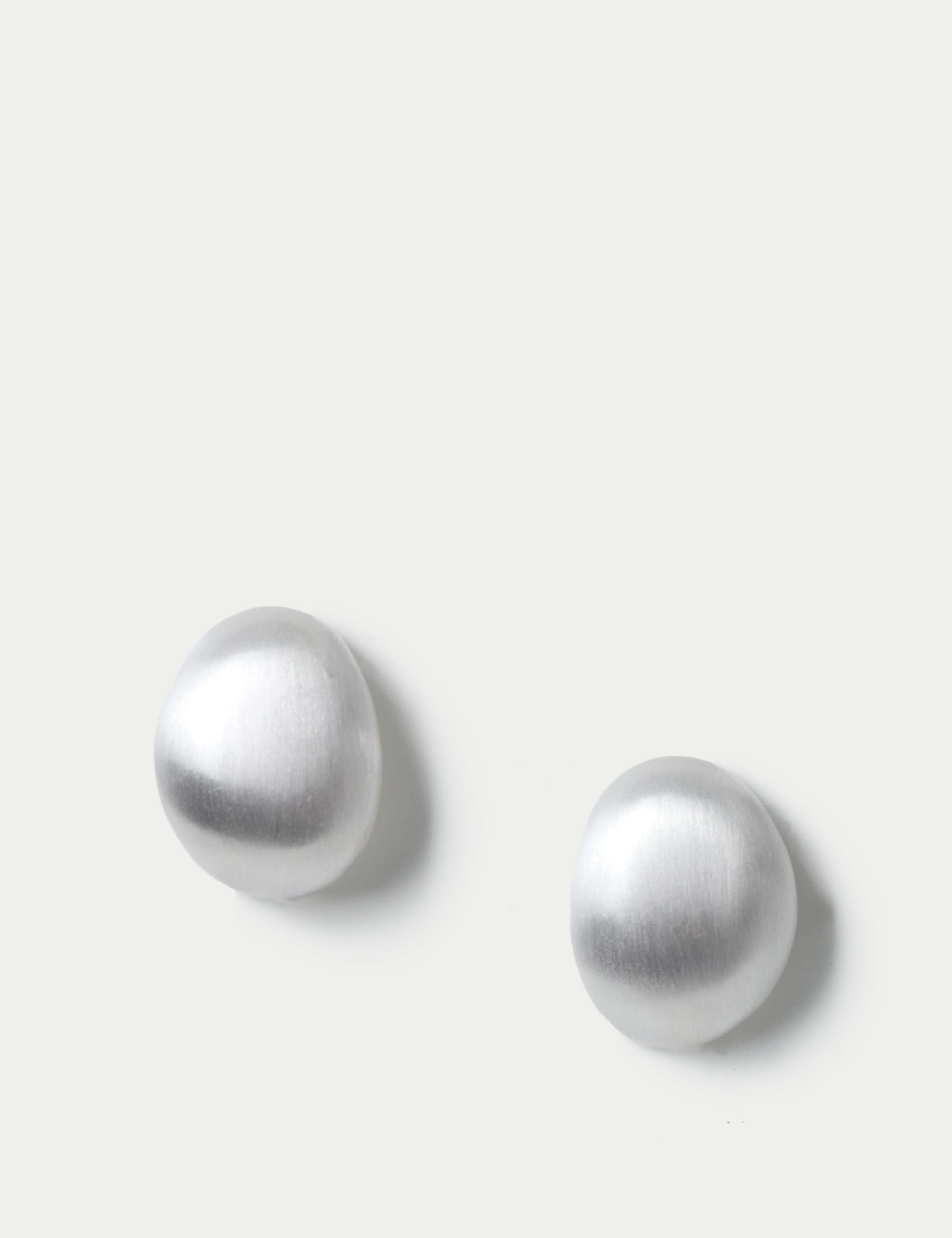 Oval Brushed Stud Earrings