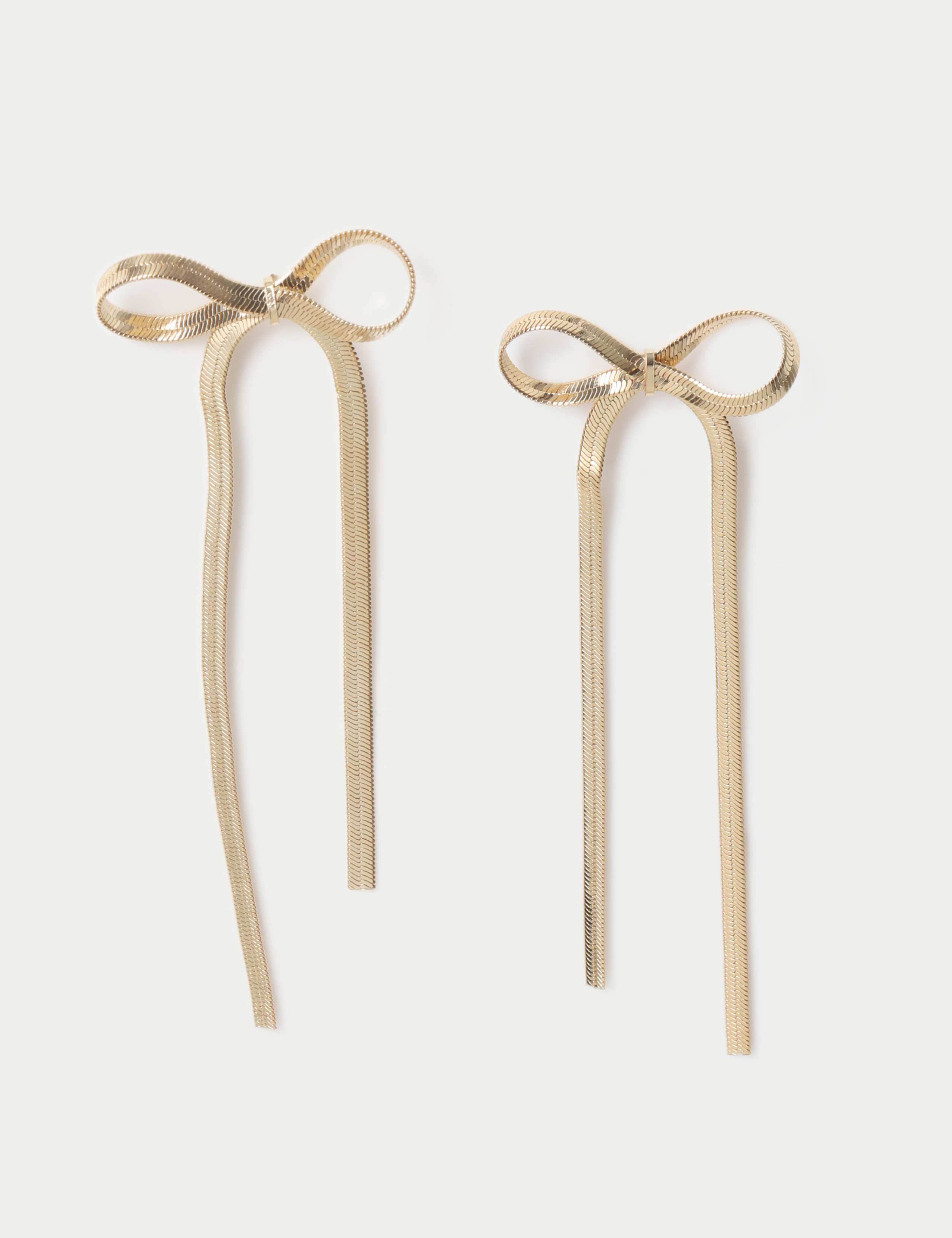 Bow Snake Chain Drop Earrings
