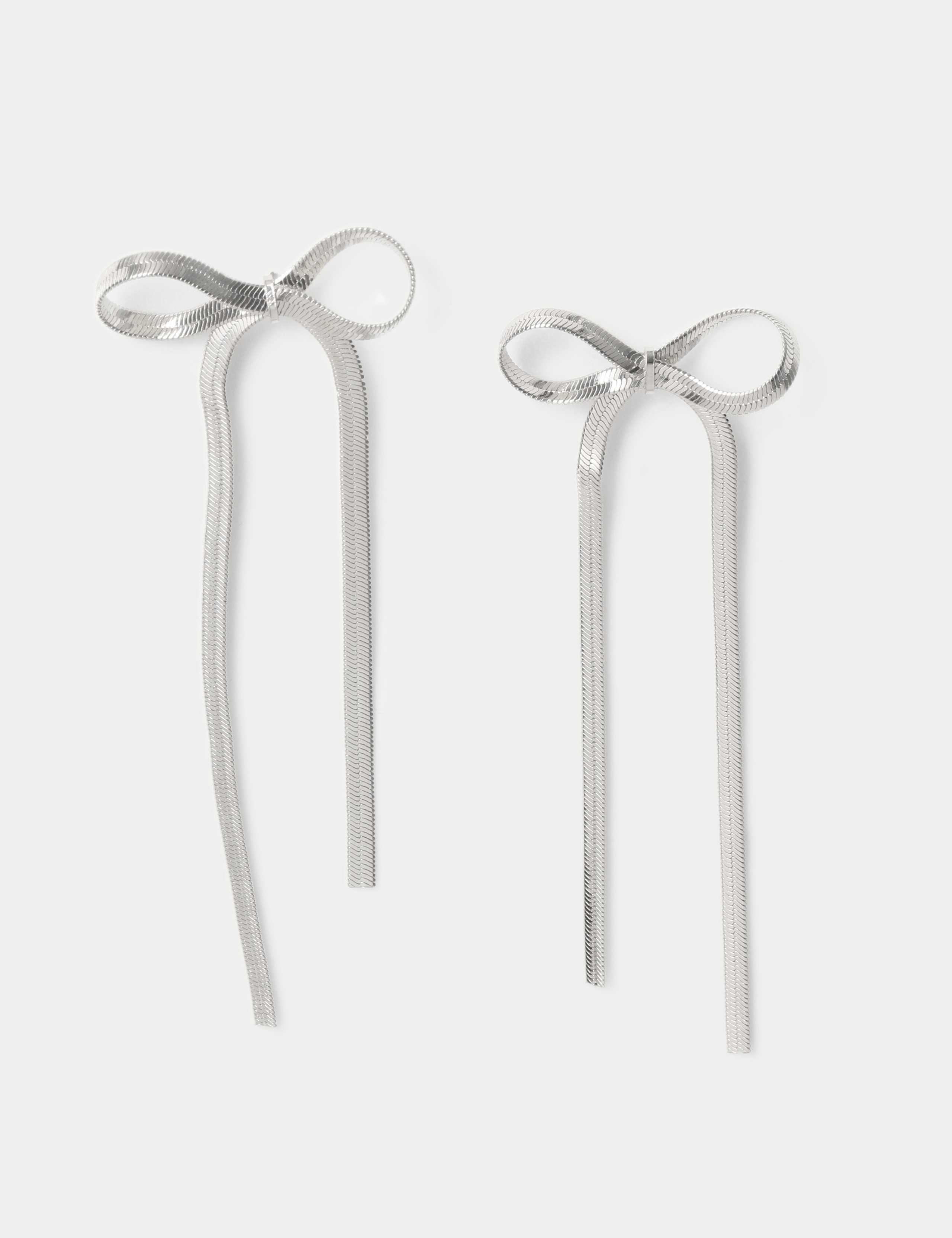 Bow Snake Chain Drop Earrings