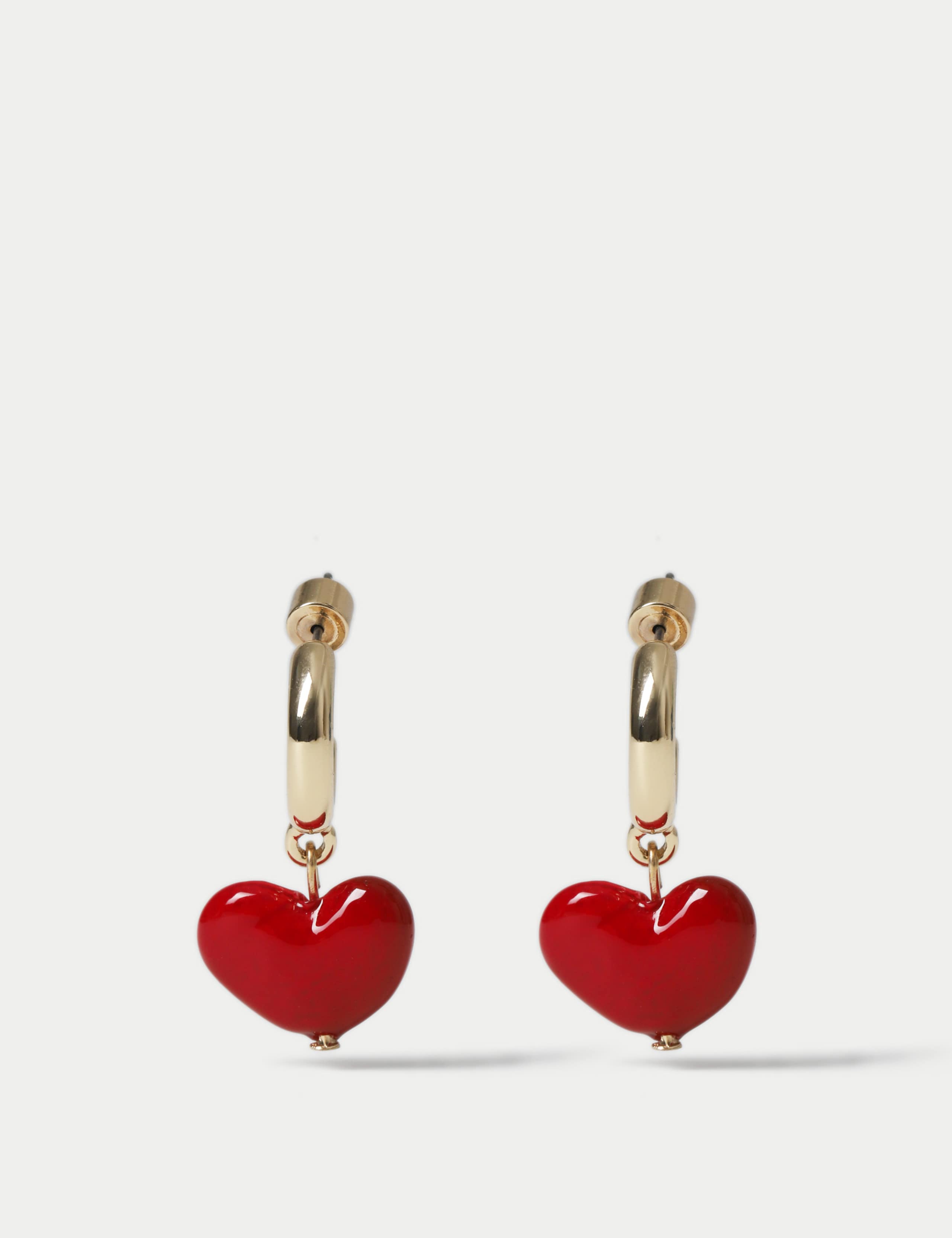 Red Heart Drop Earrings