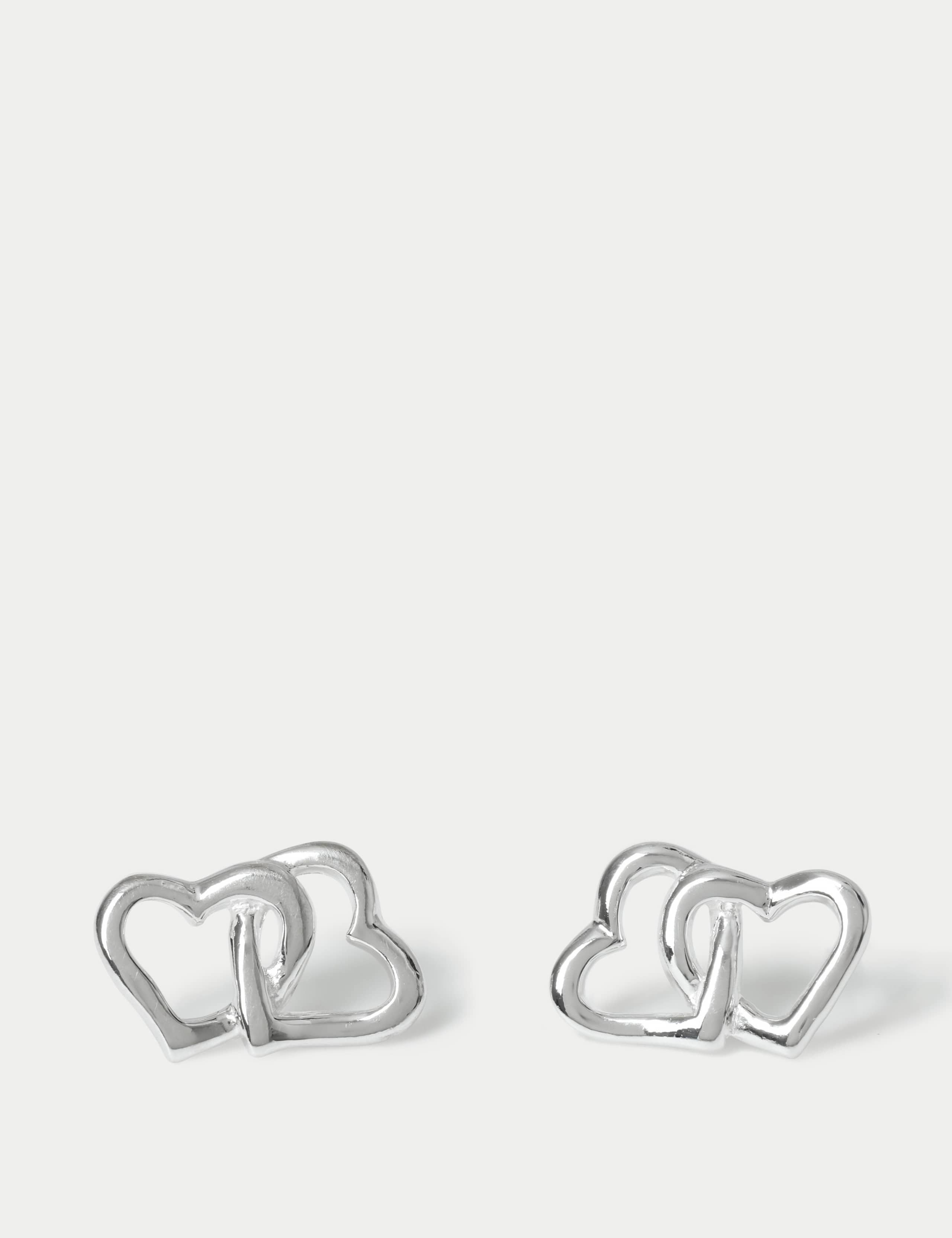 925 Sterling Silver Heart Stud Earrings