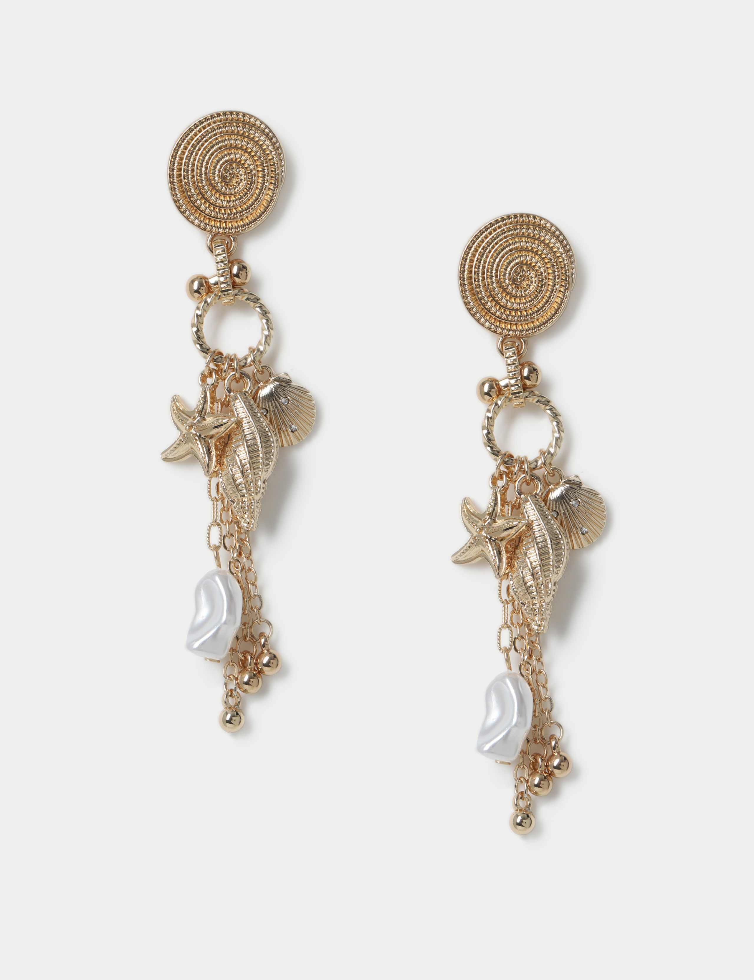 Swirl Charm Drop Earrings