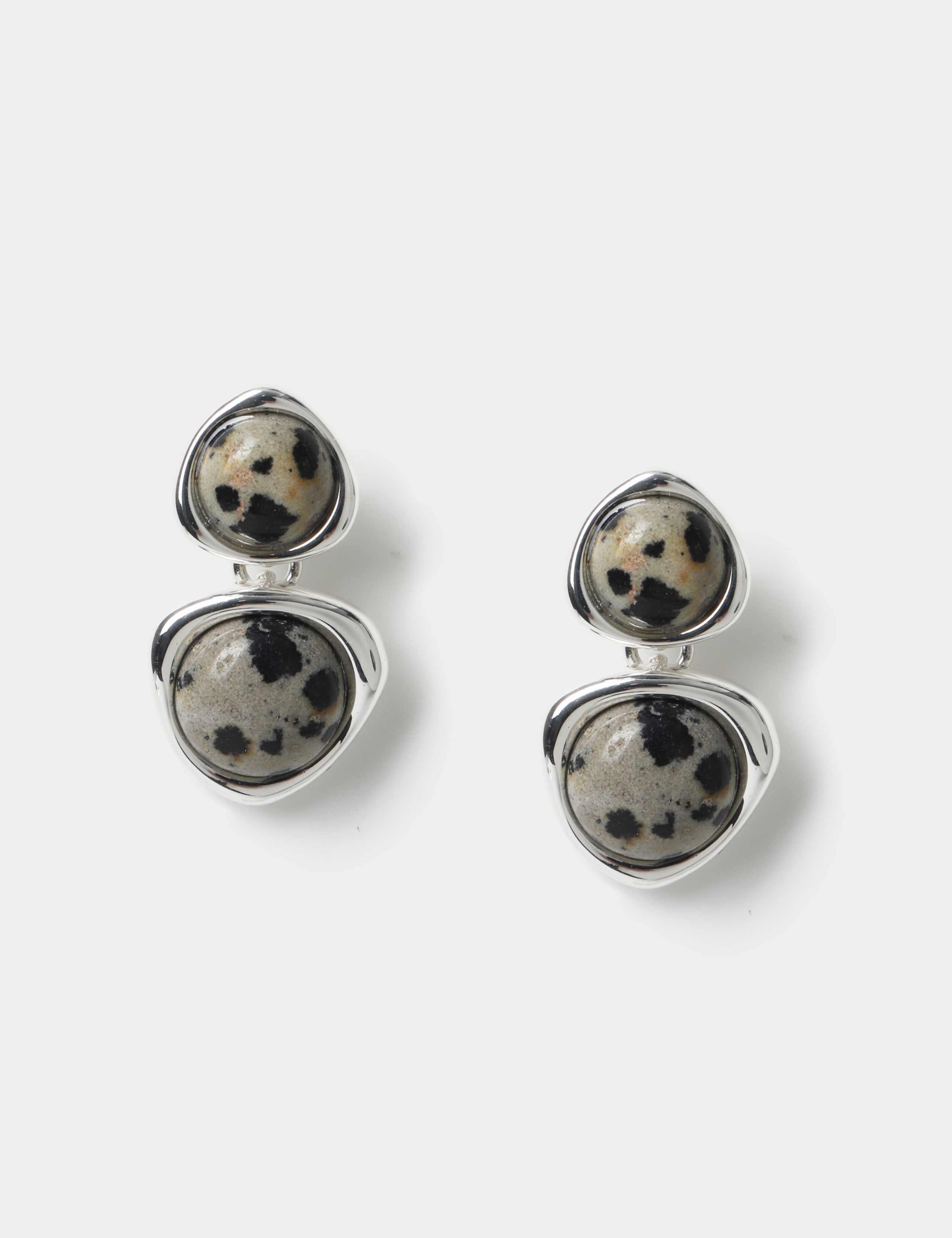 Dalmatian Jasper Micro Drop Earrings