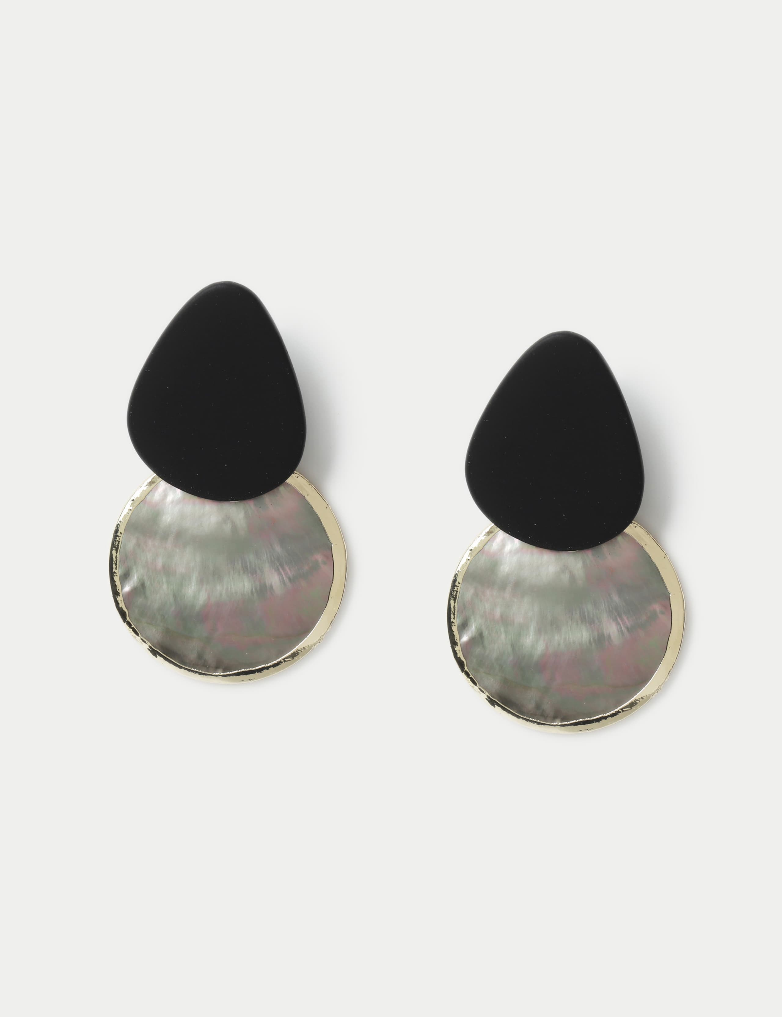 Black Iridescent Drop Earrings