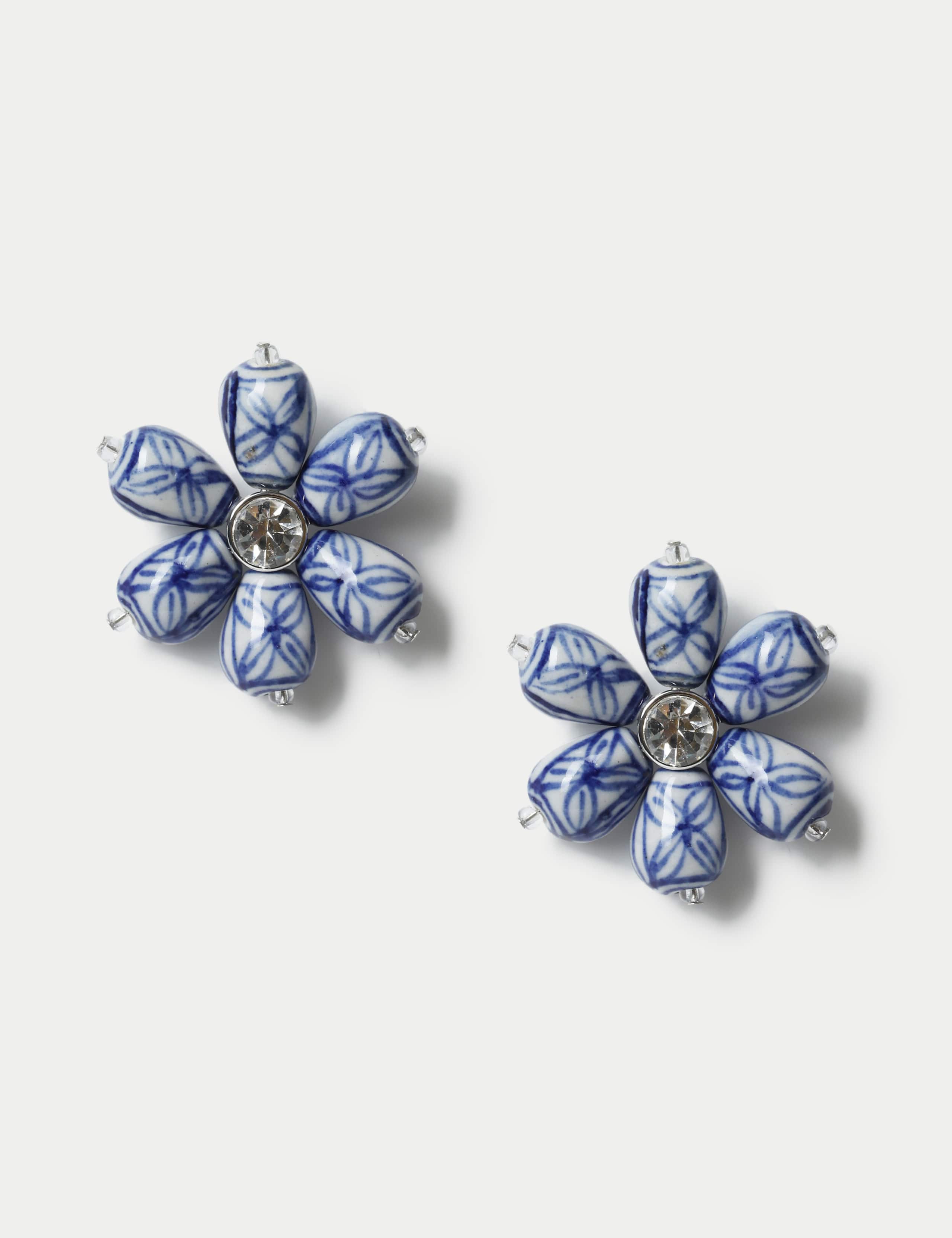 Ceramic Flower Stud Earrings