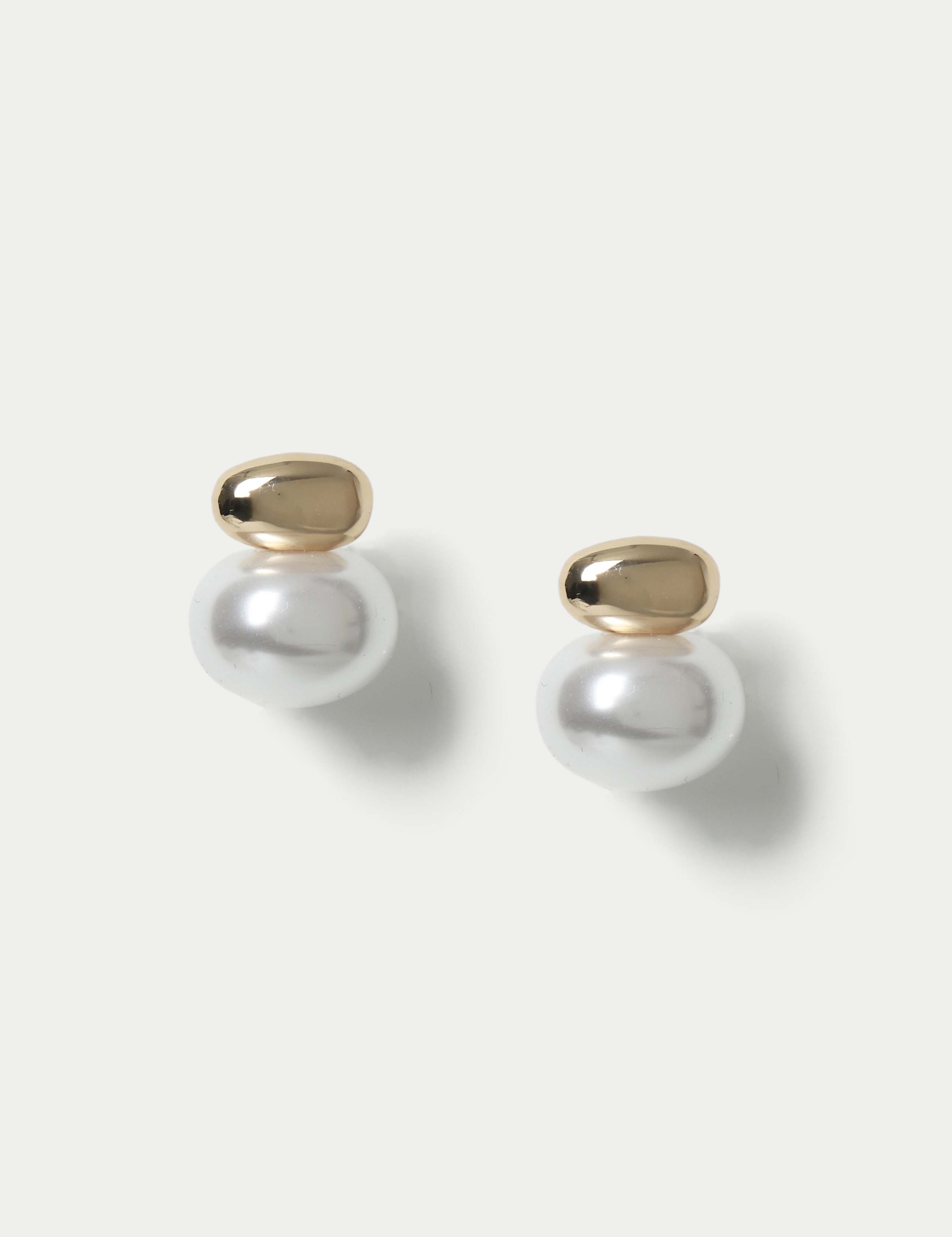 Pearl Drop Stud Earrings