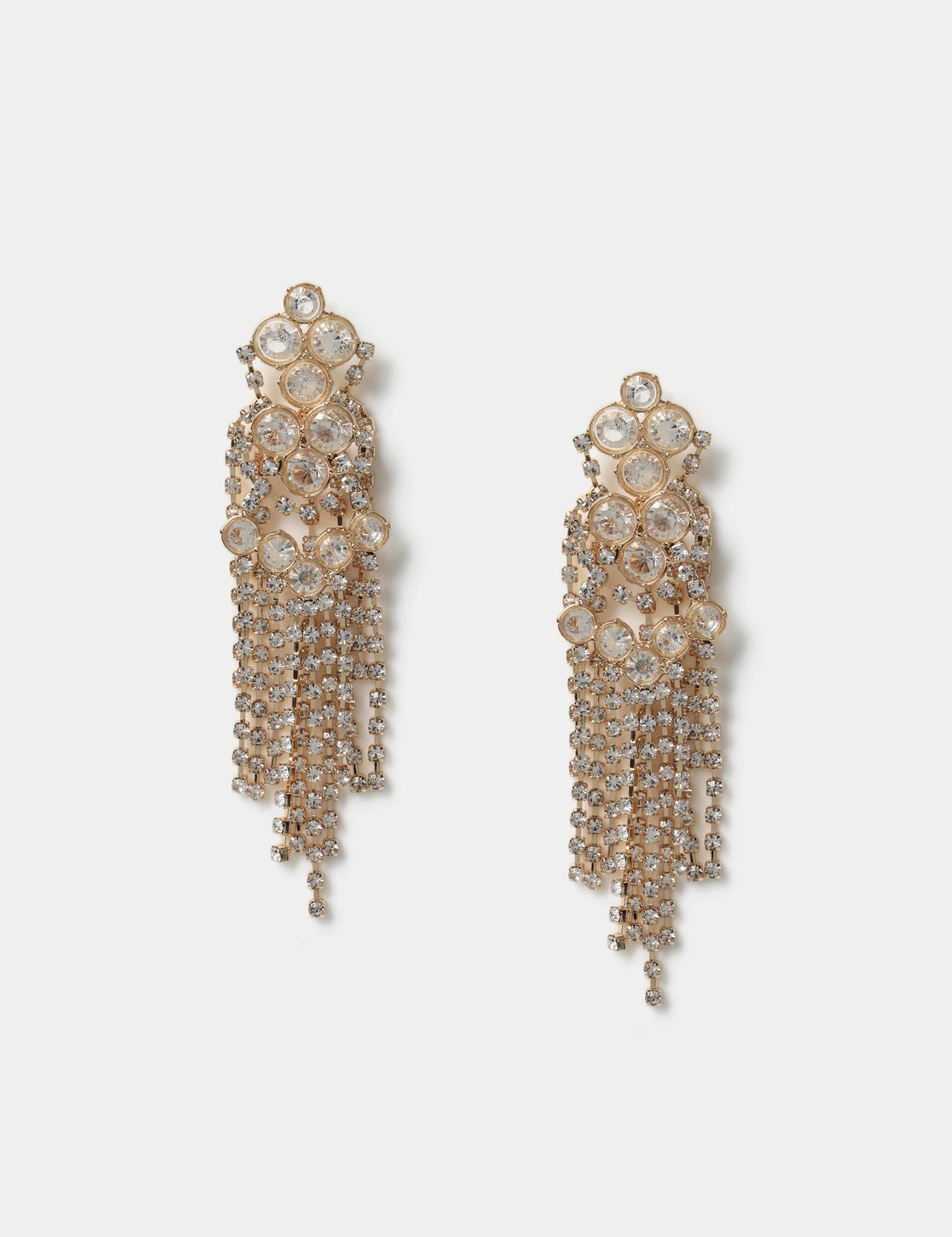 Oversized Rhinestone Drop Earrings