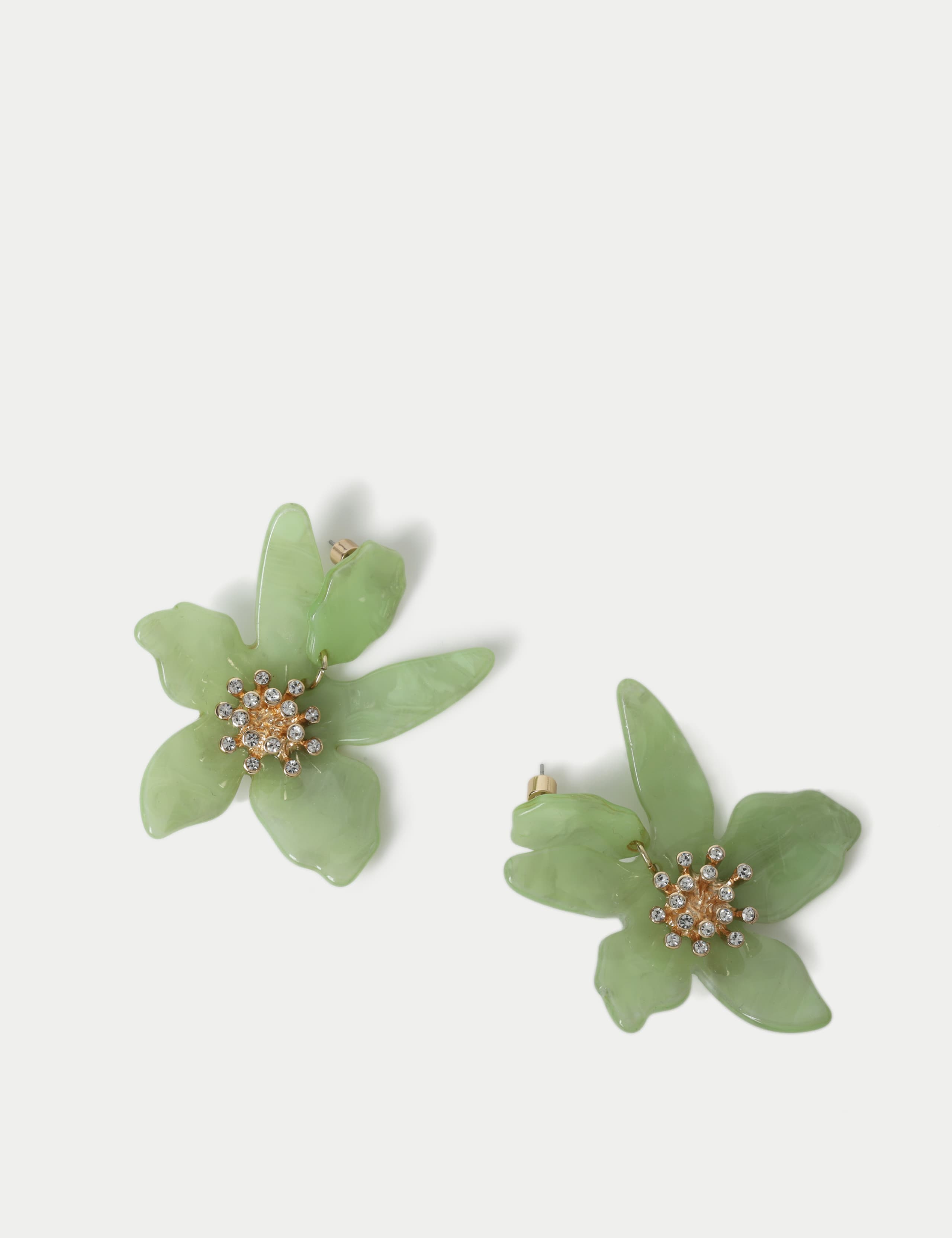 Floral Form Resin Drop Earrings
