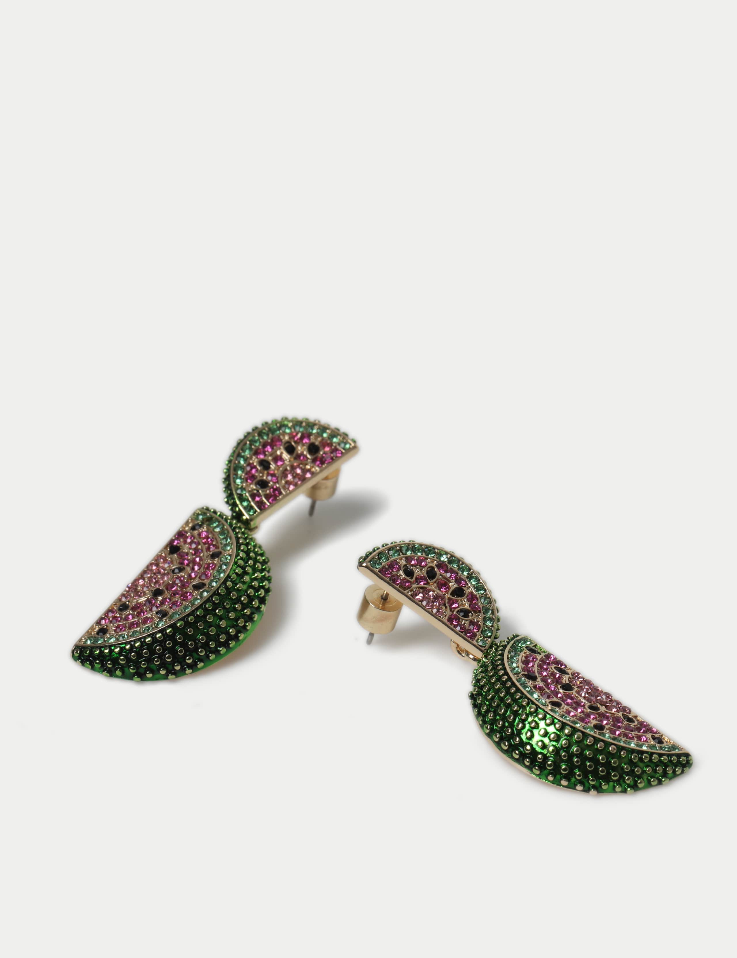 Embellished Watermelon Drop Earrings