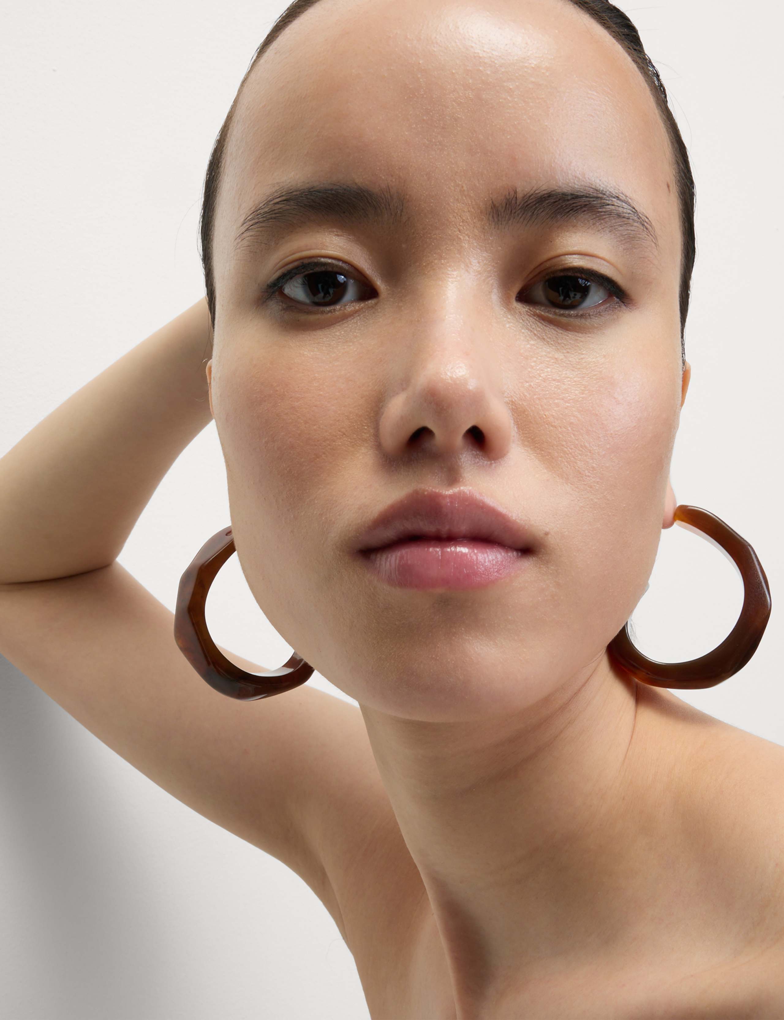 Resin Bamboo Hoop Earrings