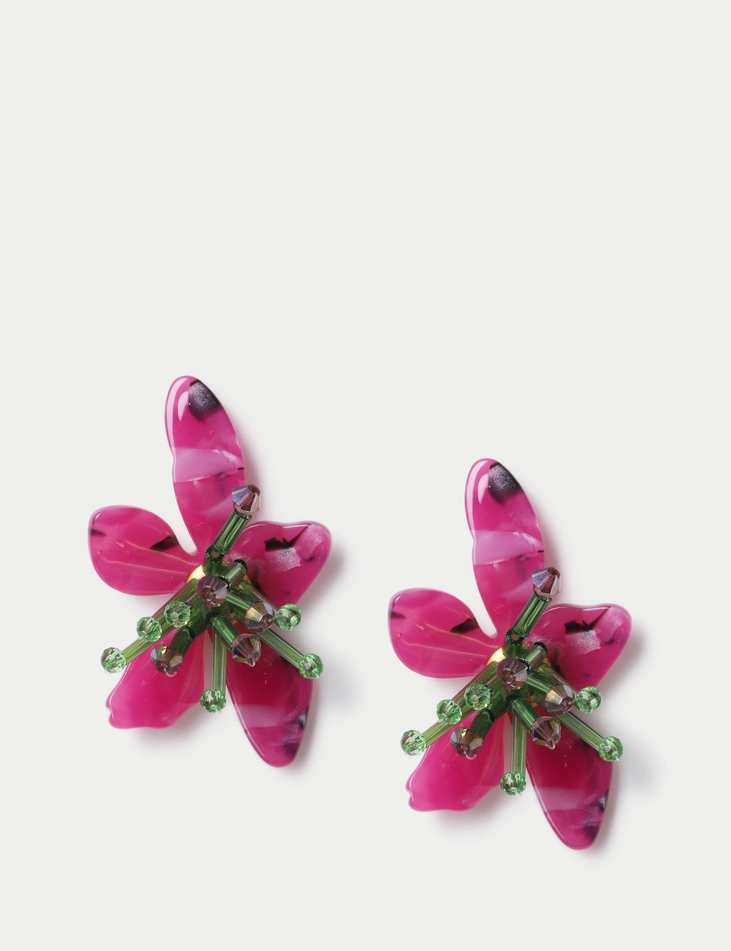Resin Flower Stud Earrings