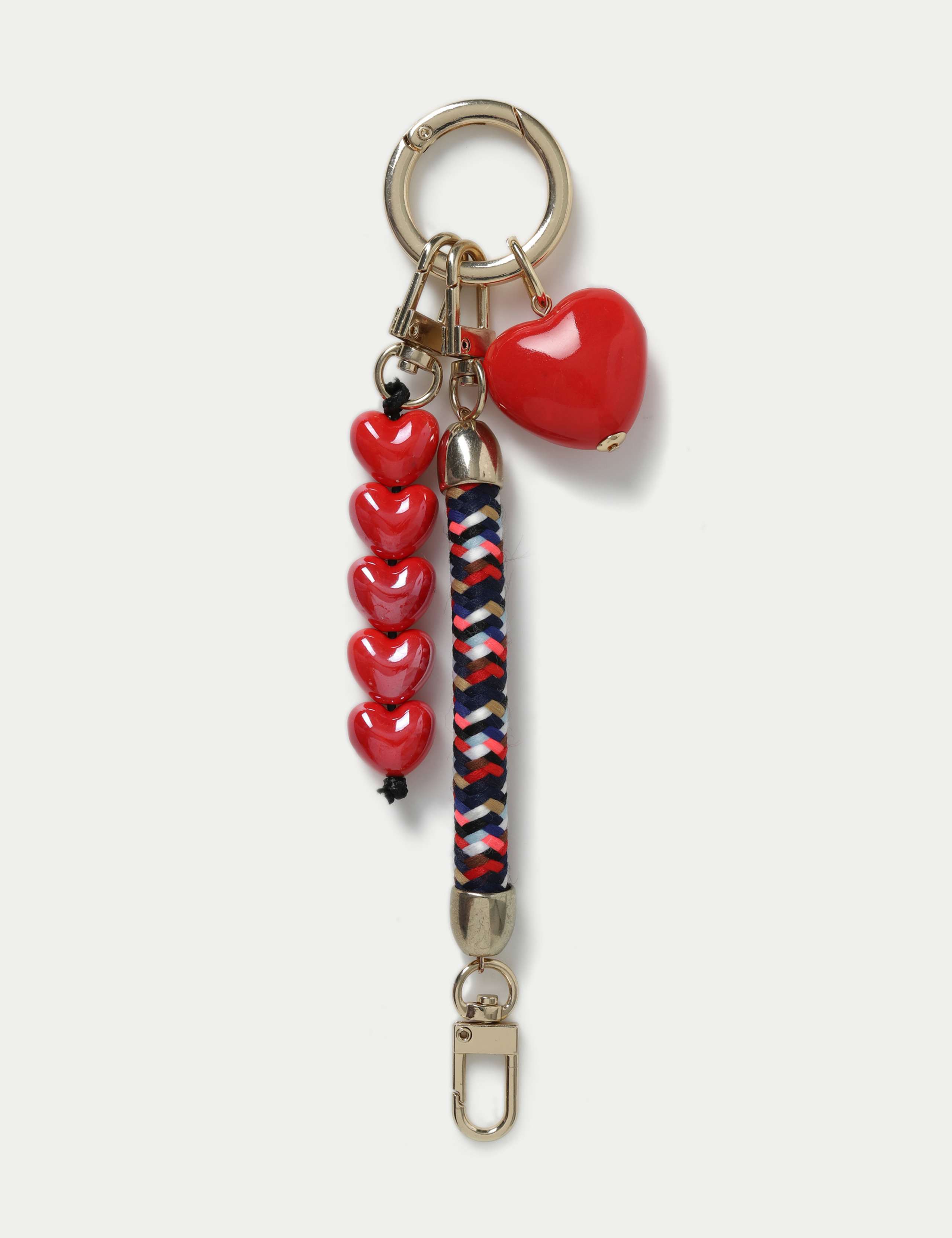 Multi Heart Cord Bag Charm