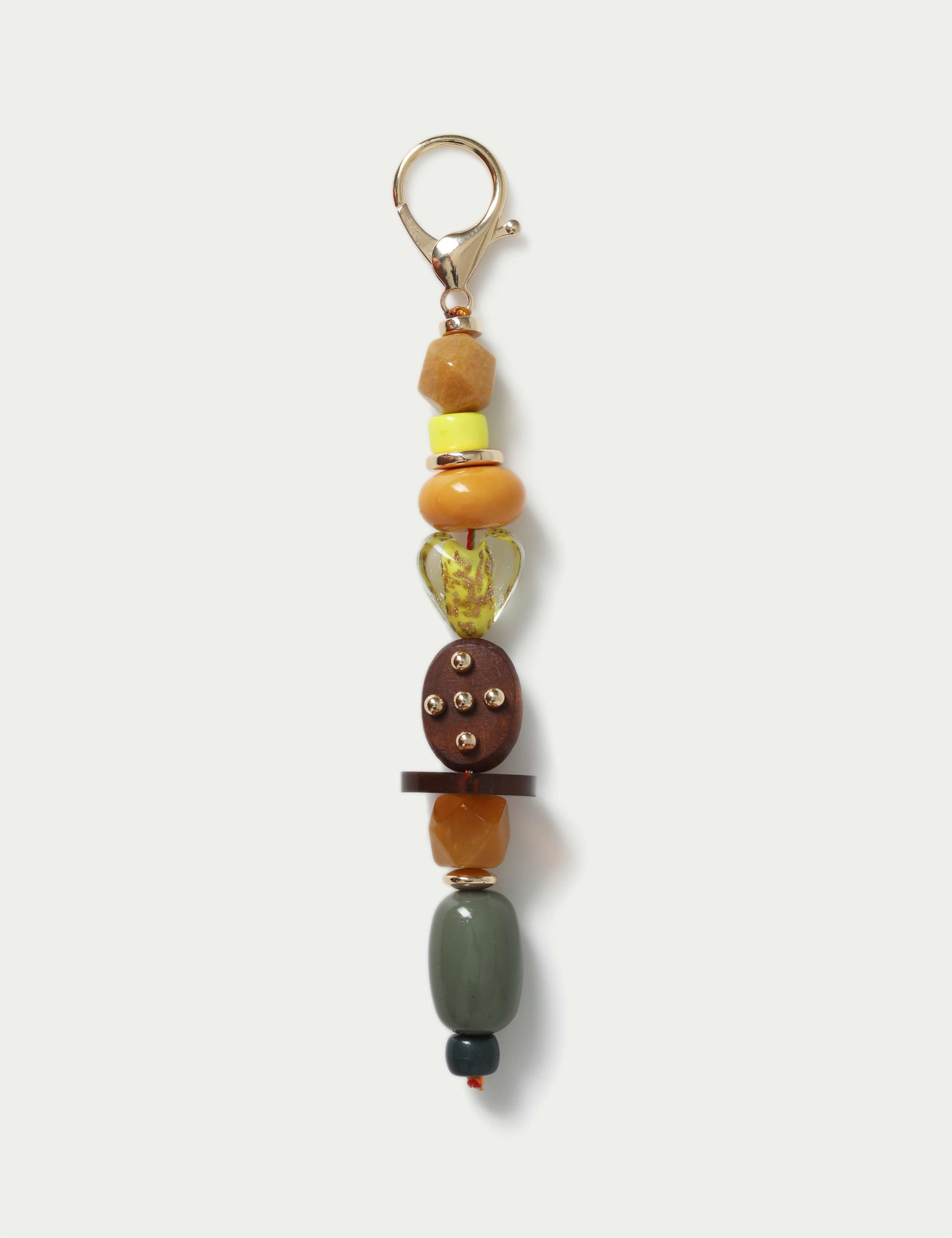 Multi Bead Bag Charm Keyring