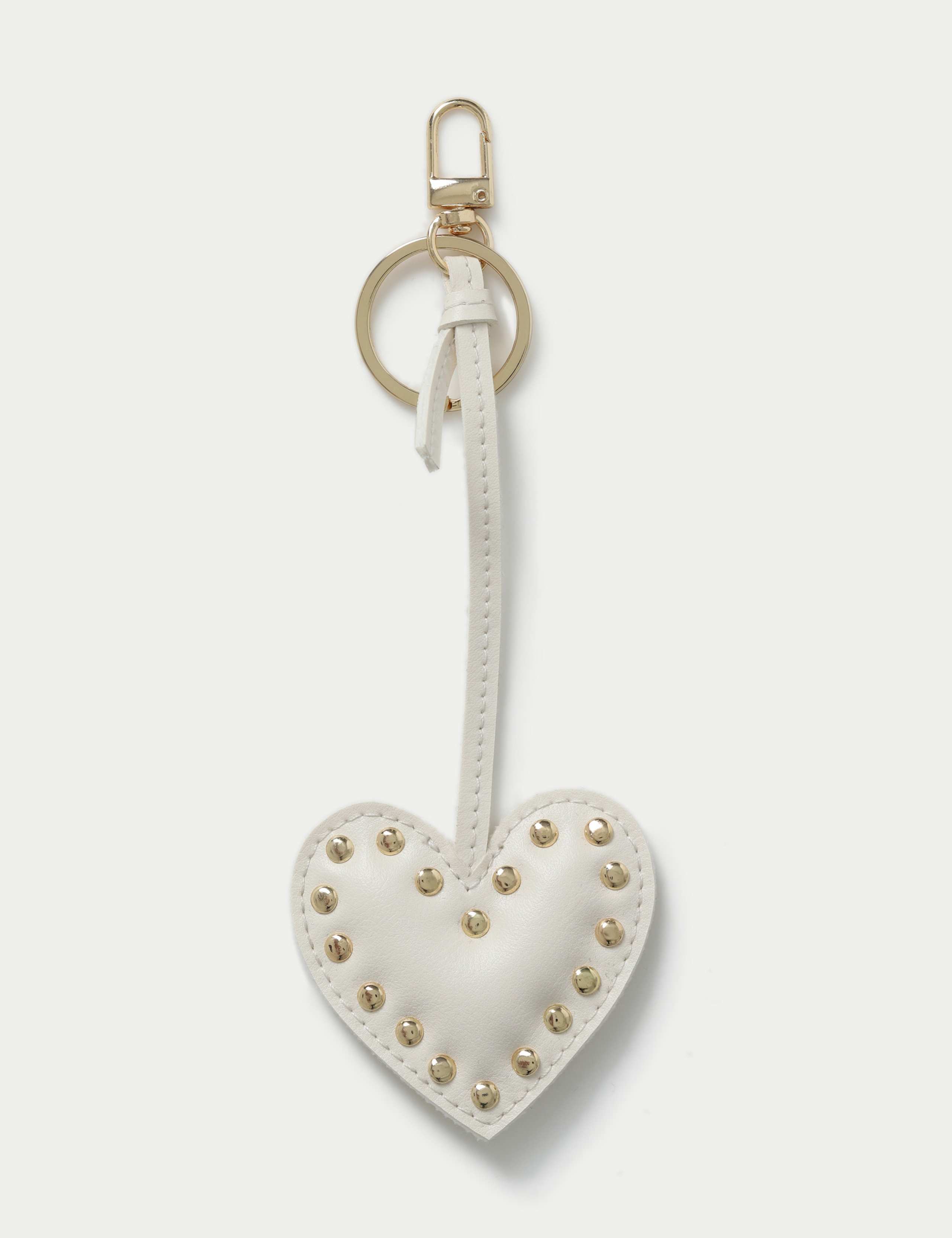 Cream Heart Bag Charm