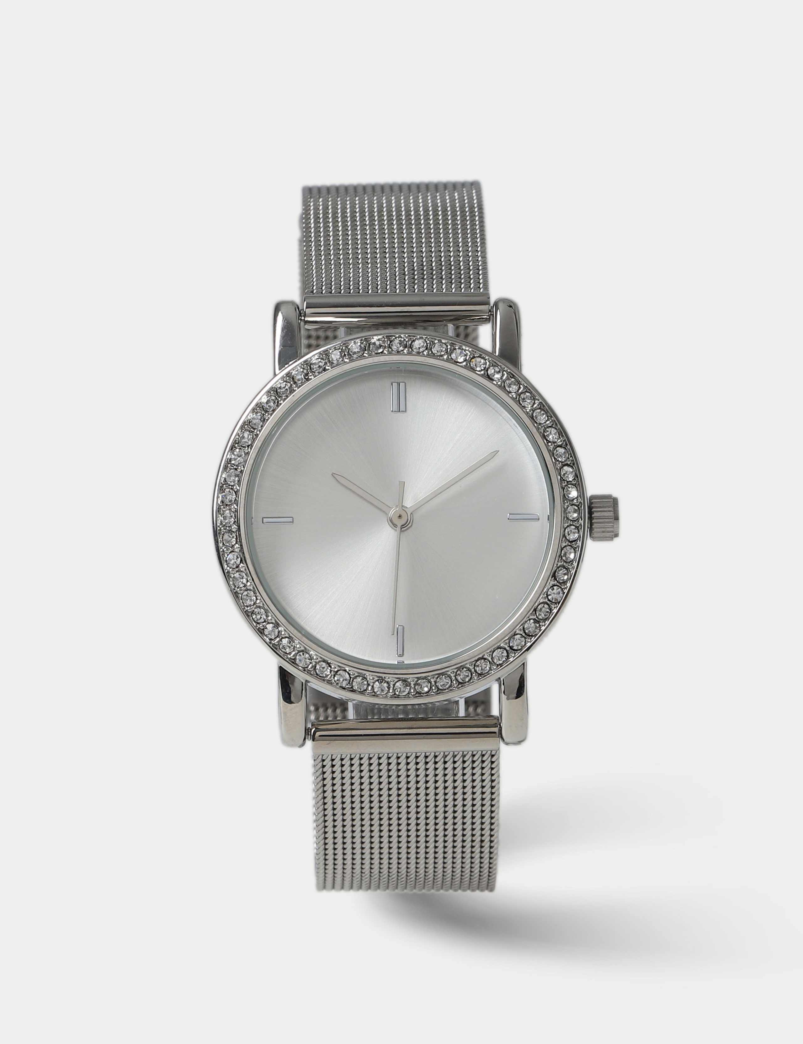 Silver Tone Mesh Watch